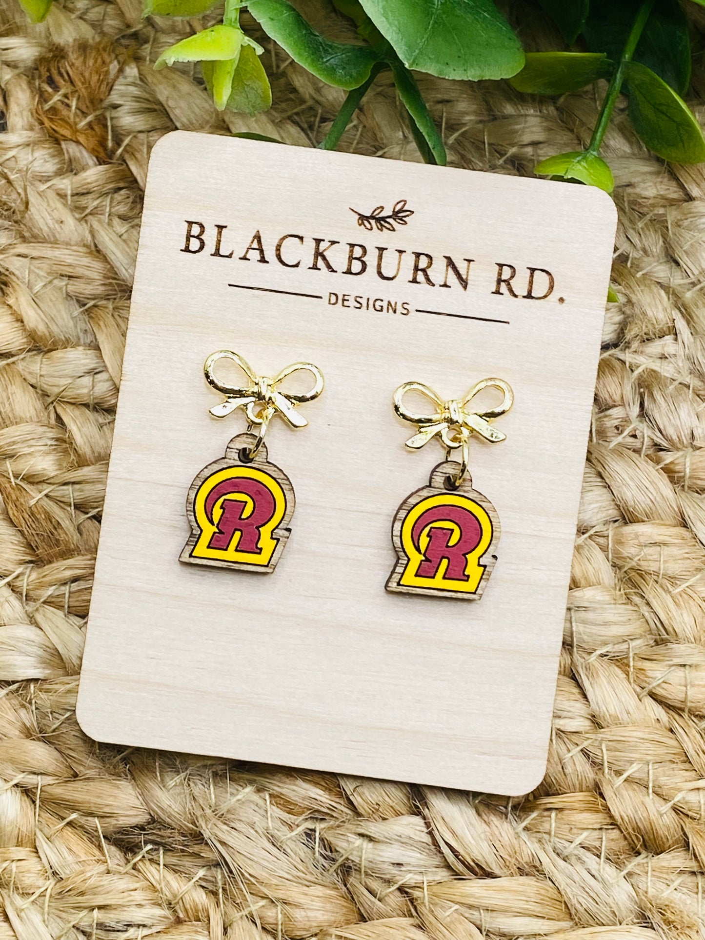 Petite Gold Bow Ross R Dangles