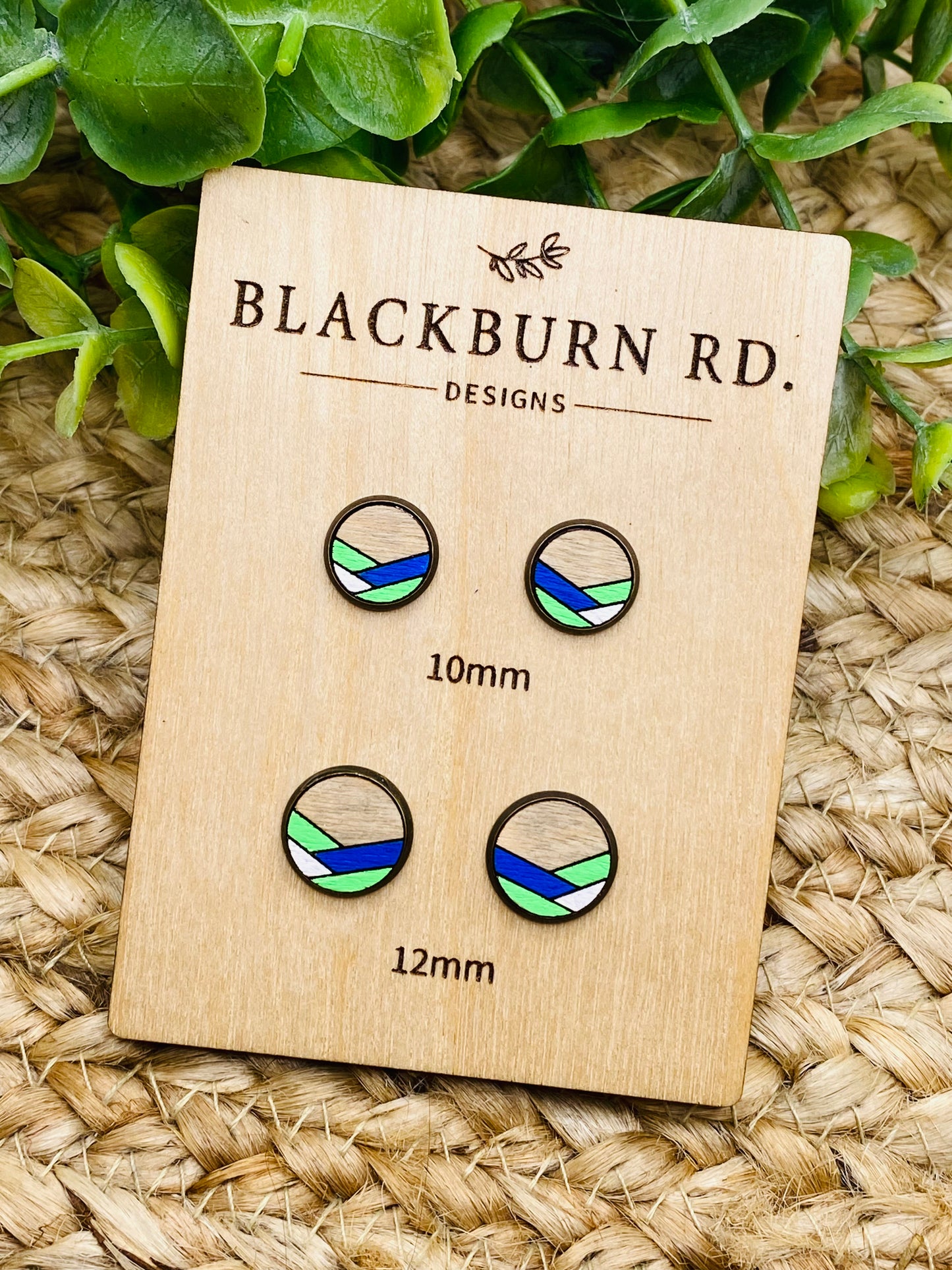 Chevron 5/3 Colored Stud Earrings