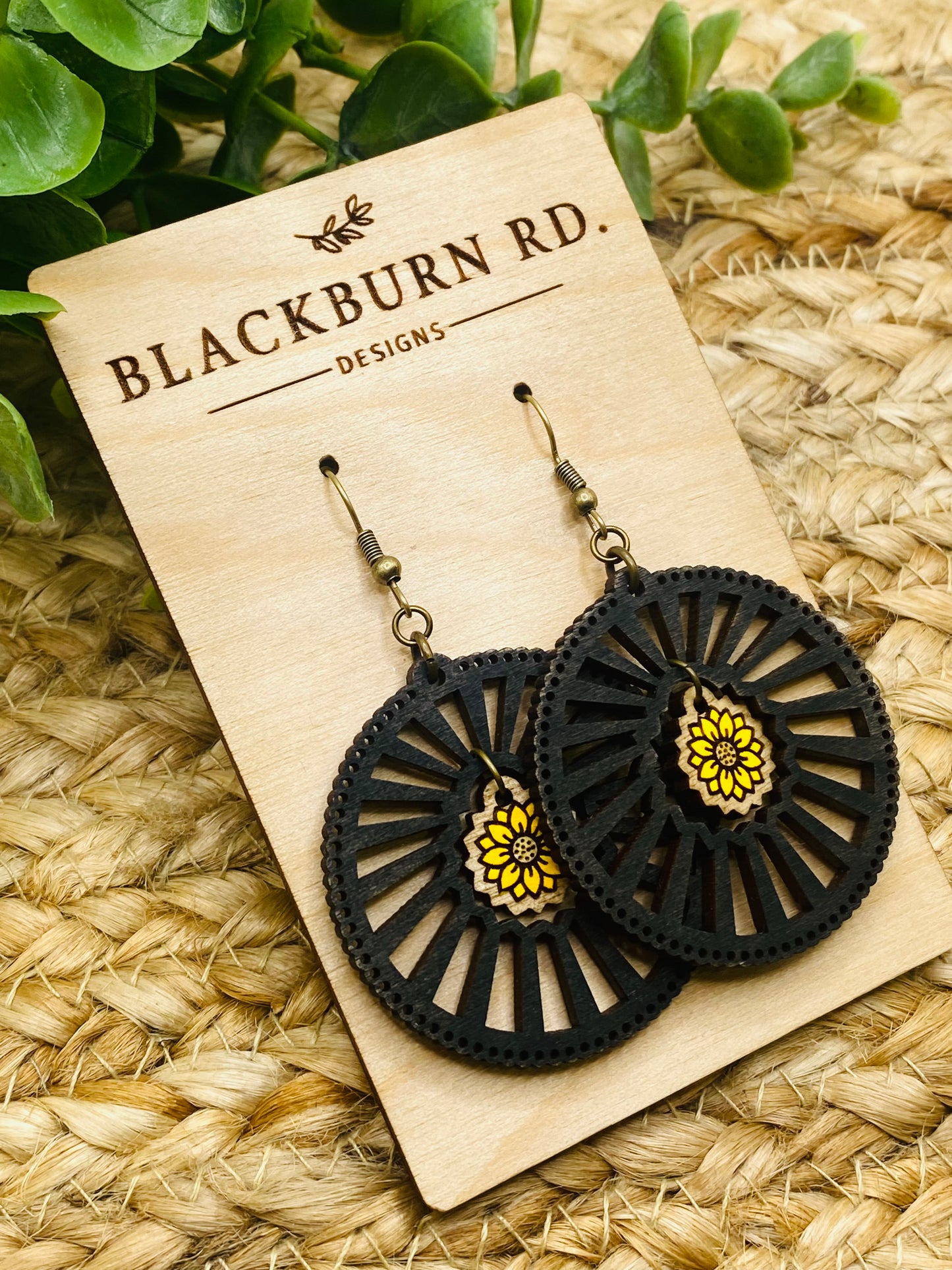 Intricate Sunflower Sundial Dangles