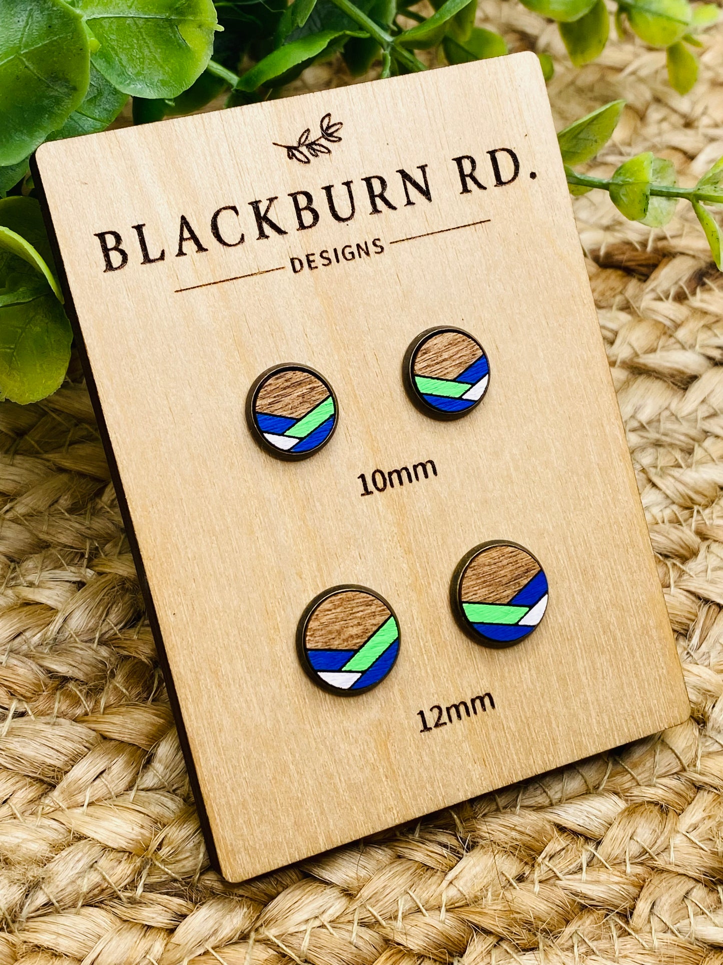 Chevron 5/3 Colored Stud Earrings