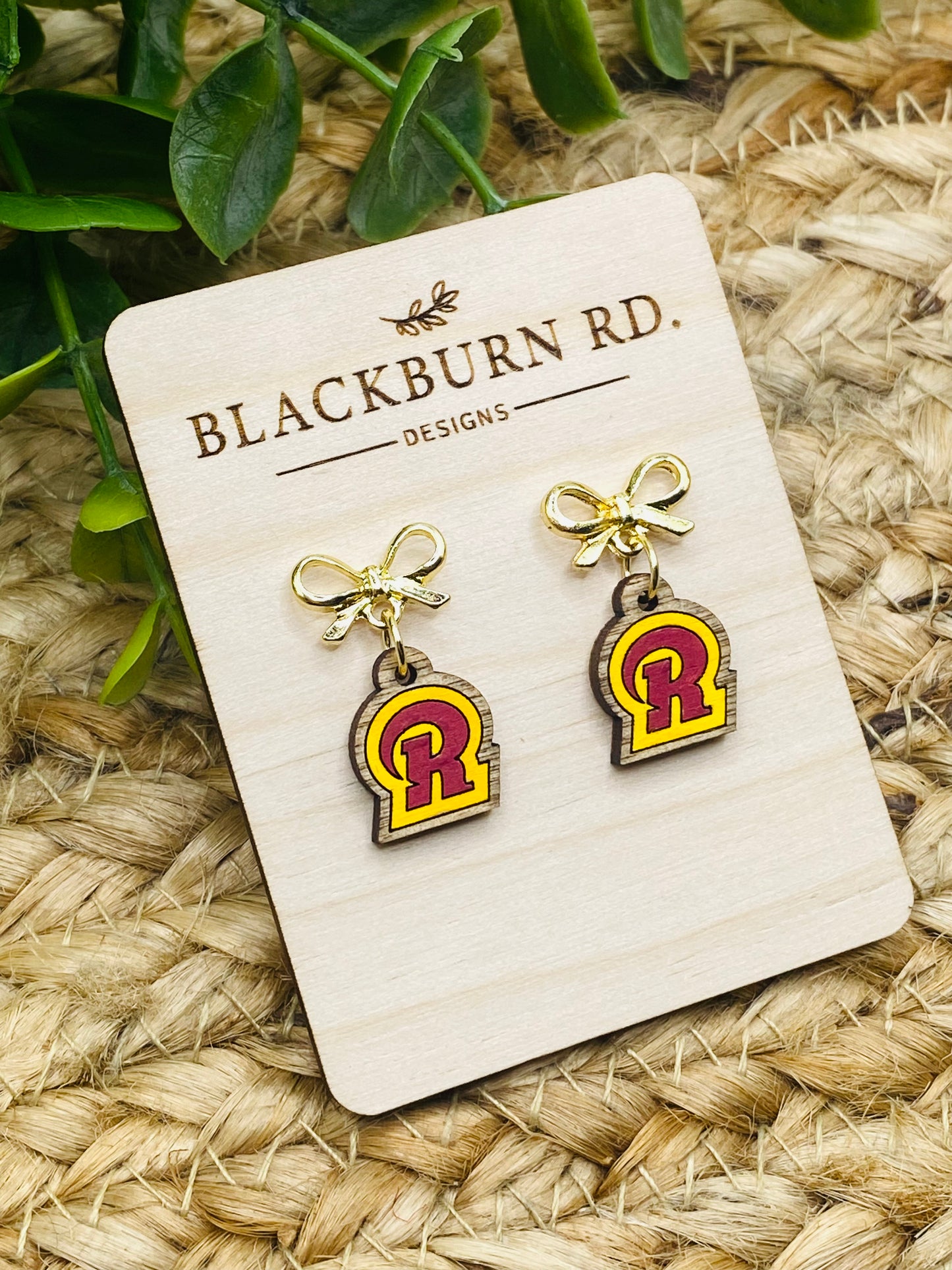 Petite Gold Bow Ross R Dangles