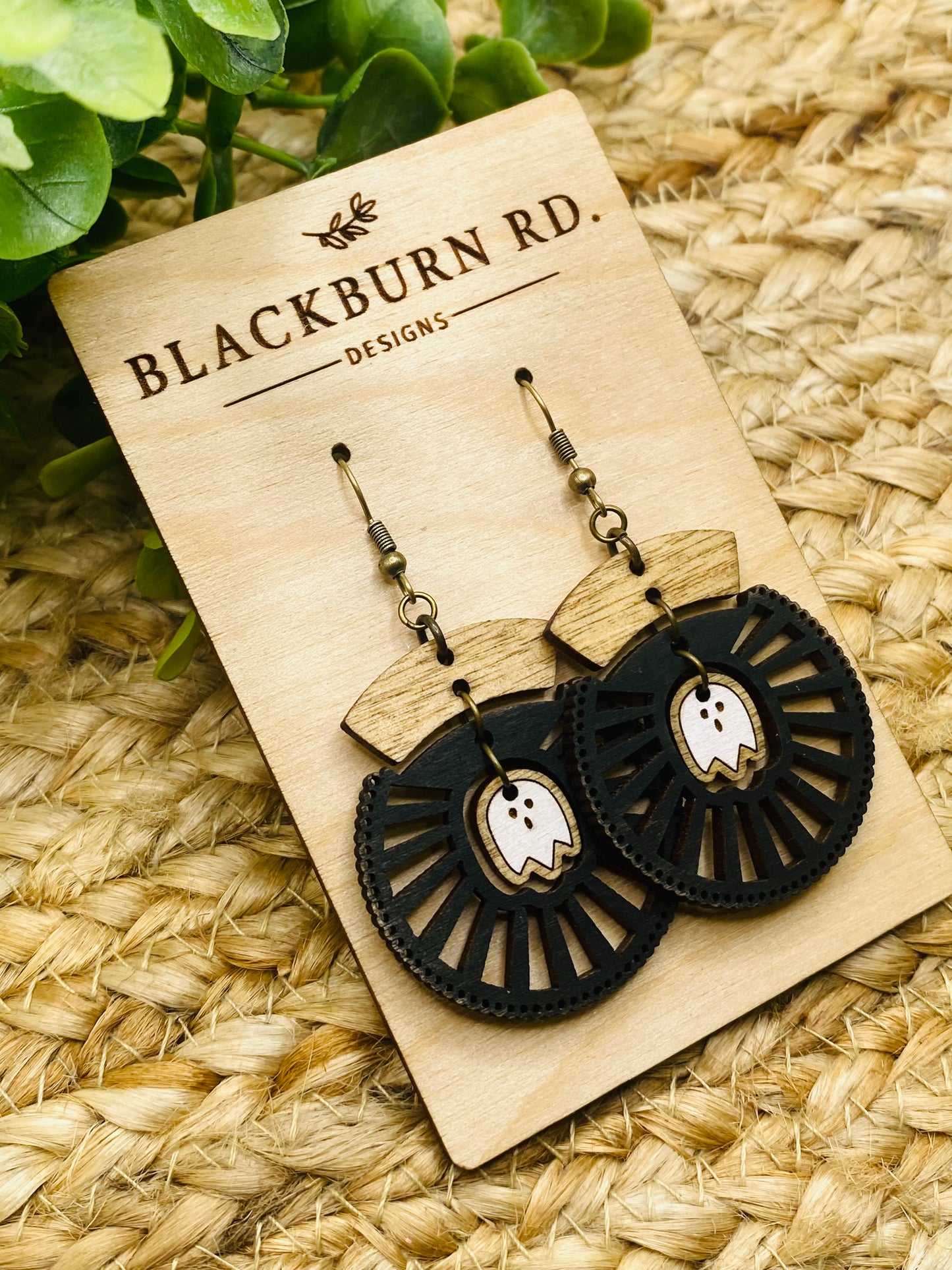 Boho Intricate Pac Man Ghost Sundial Dangles