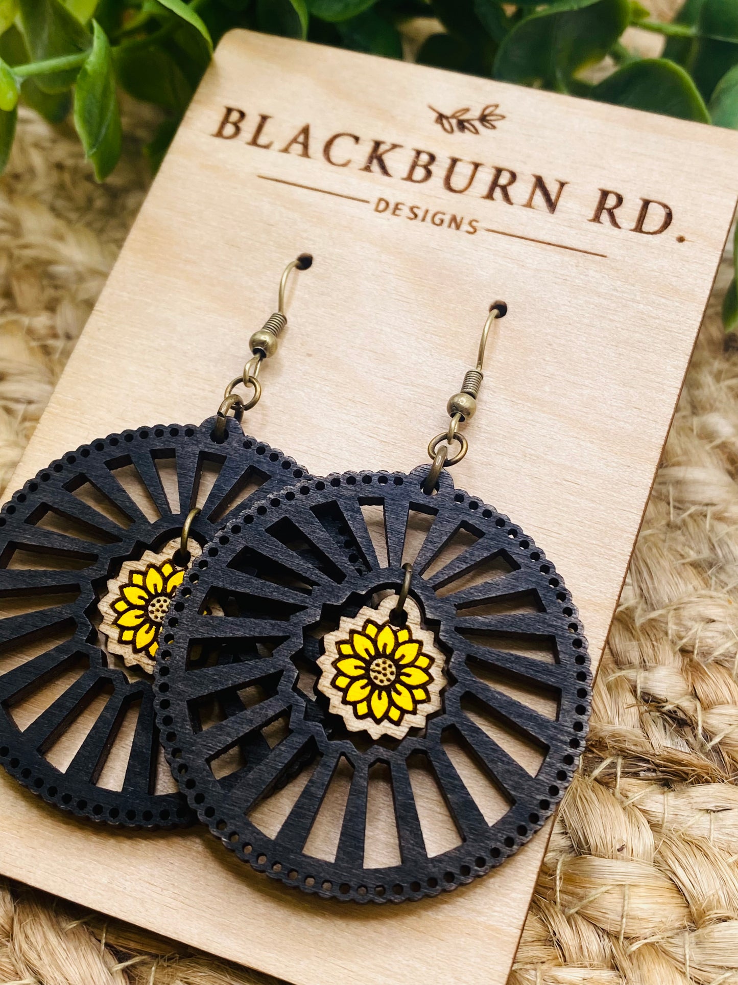 Intricate Sunflower Sundial Dangles