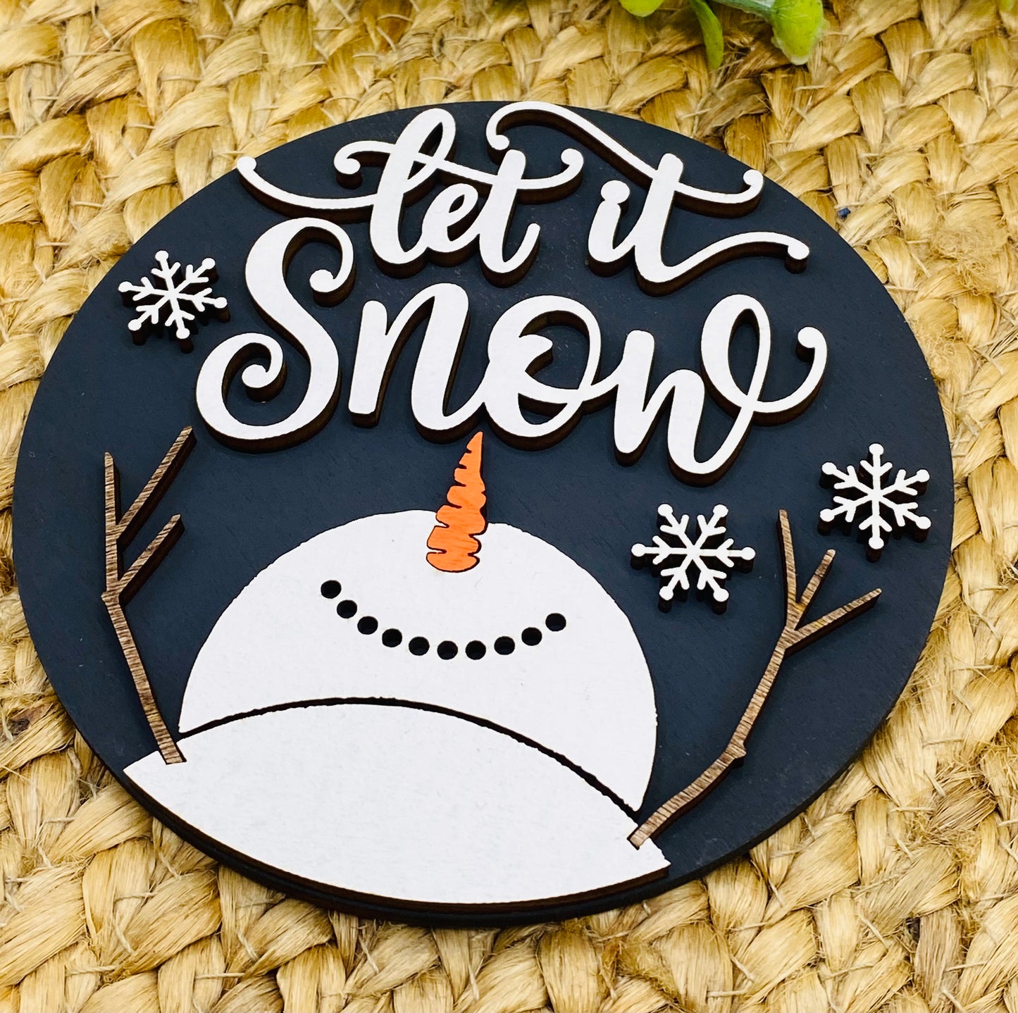 Let it Snow Snowman Insert