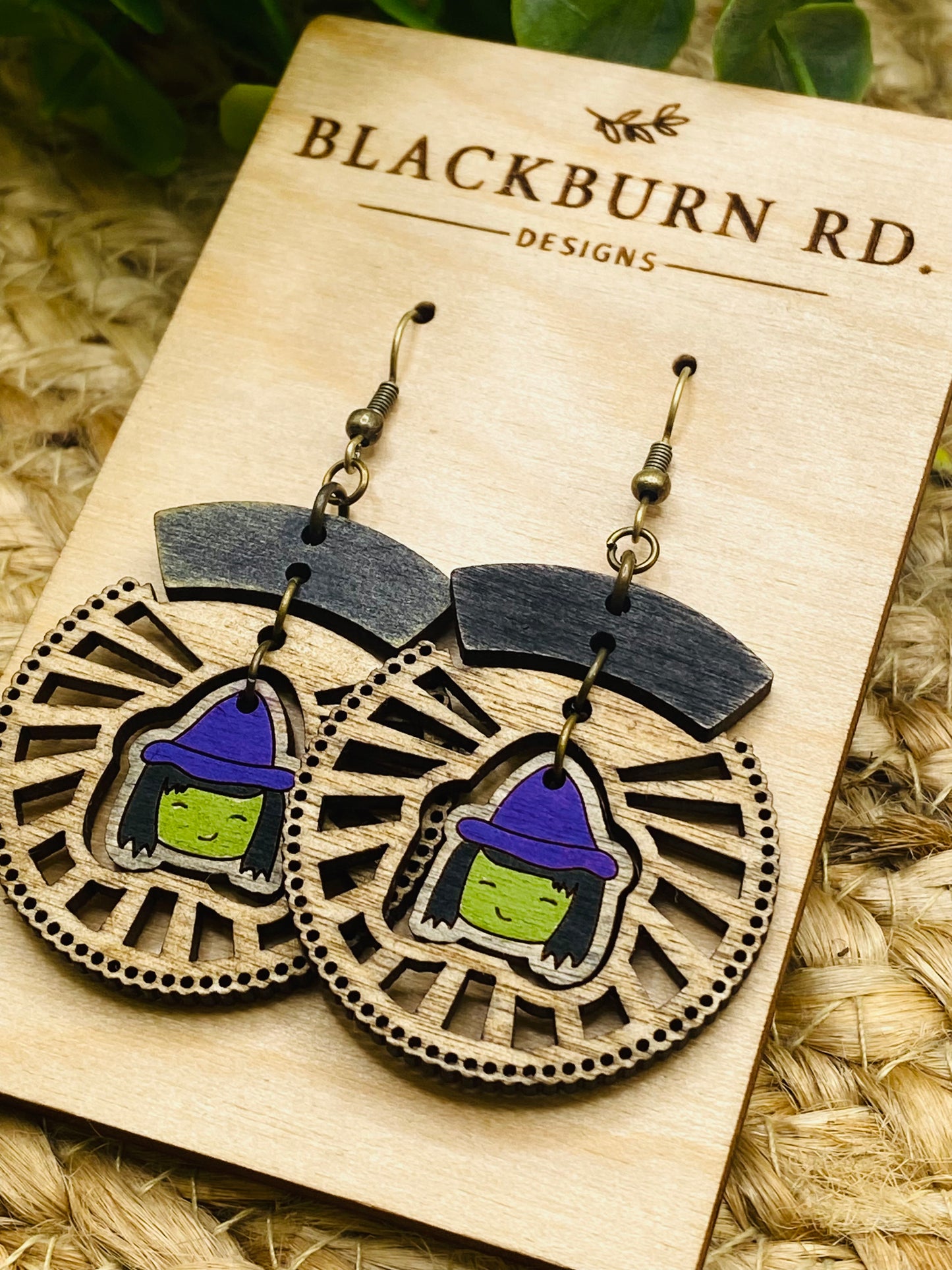 Boho Intricate Witch Sundial Dangles