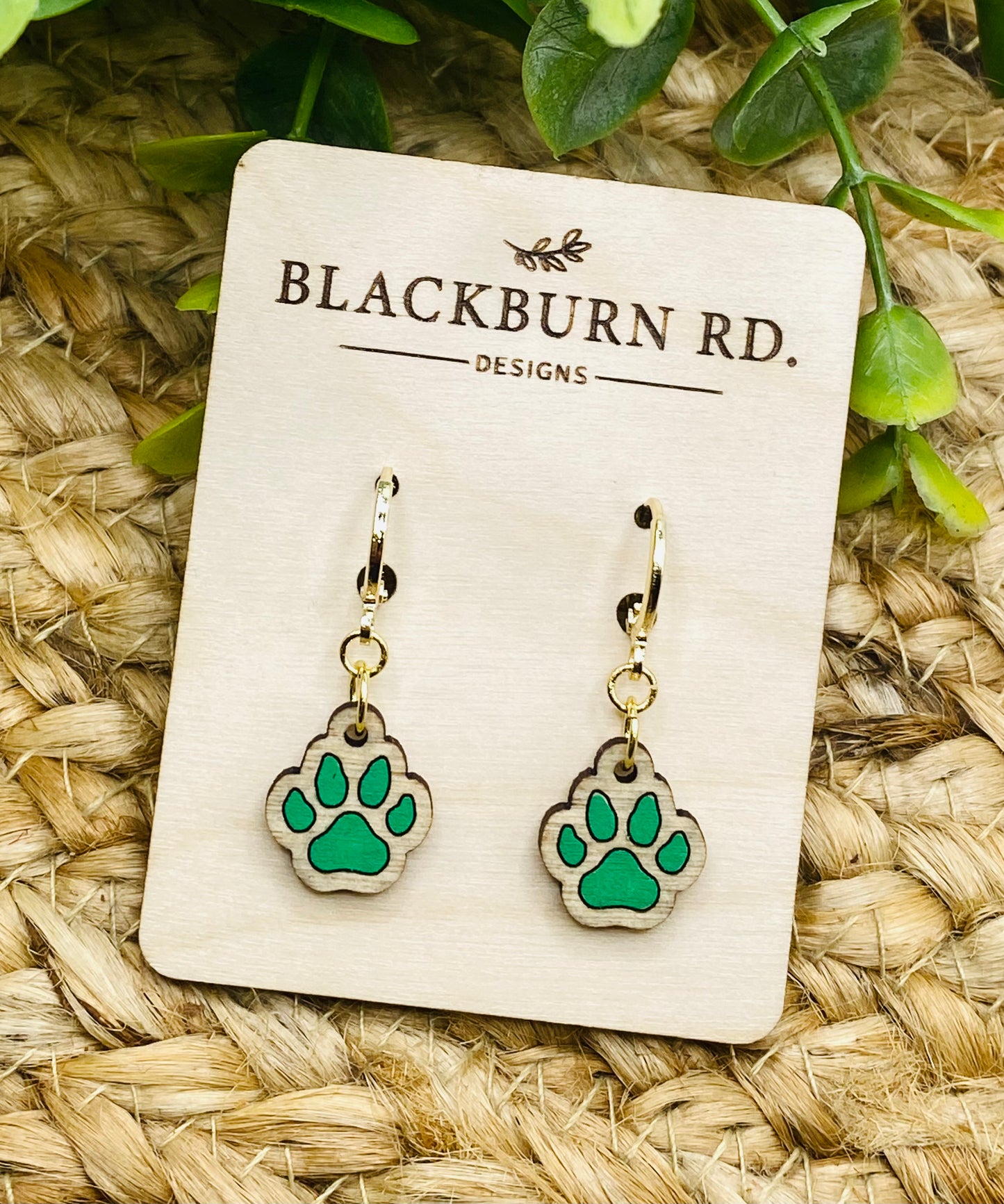 Paw Print Huggie Dangle