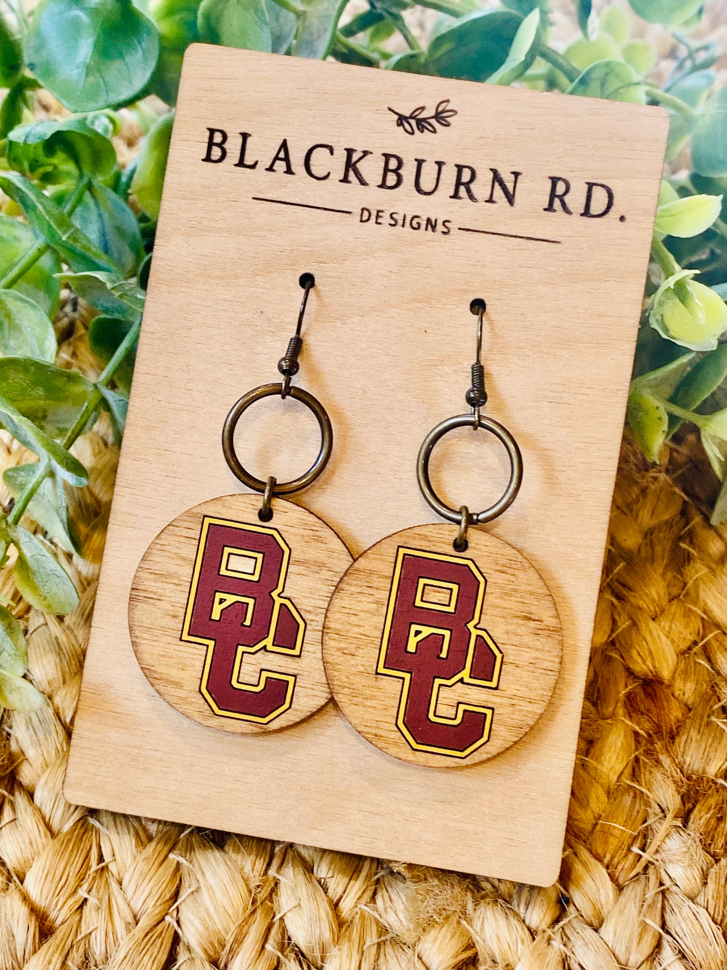 BC Logo Stained Round Dangle