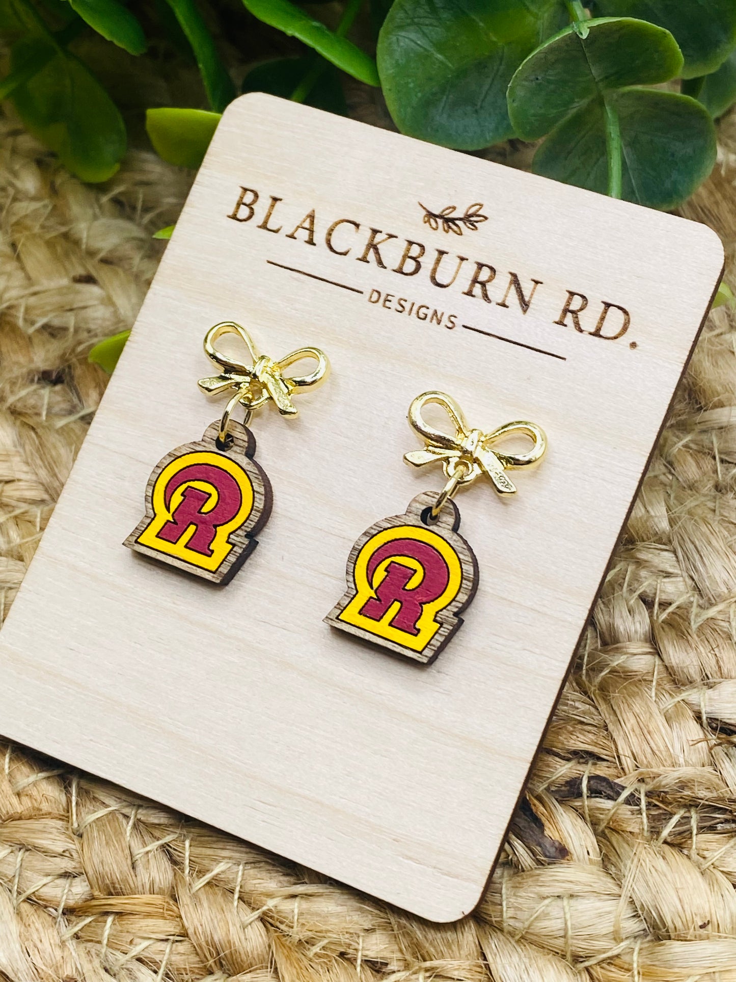 Petite Gold Bow Ross R Dangles
