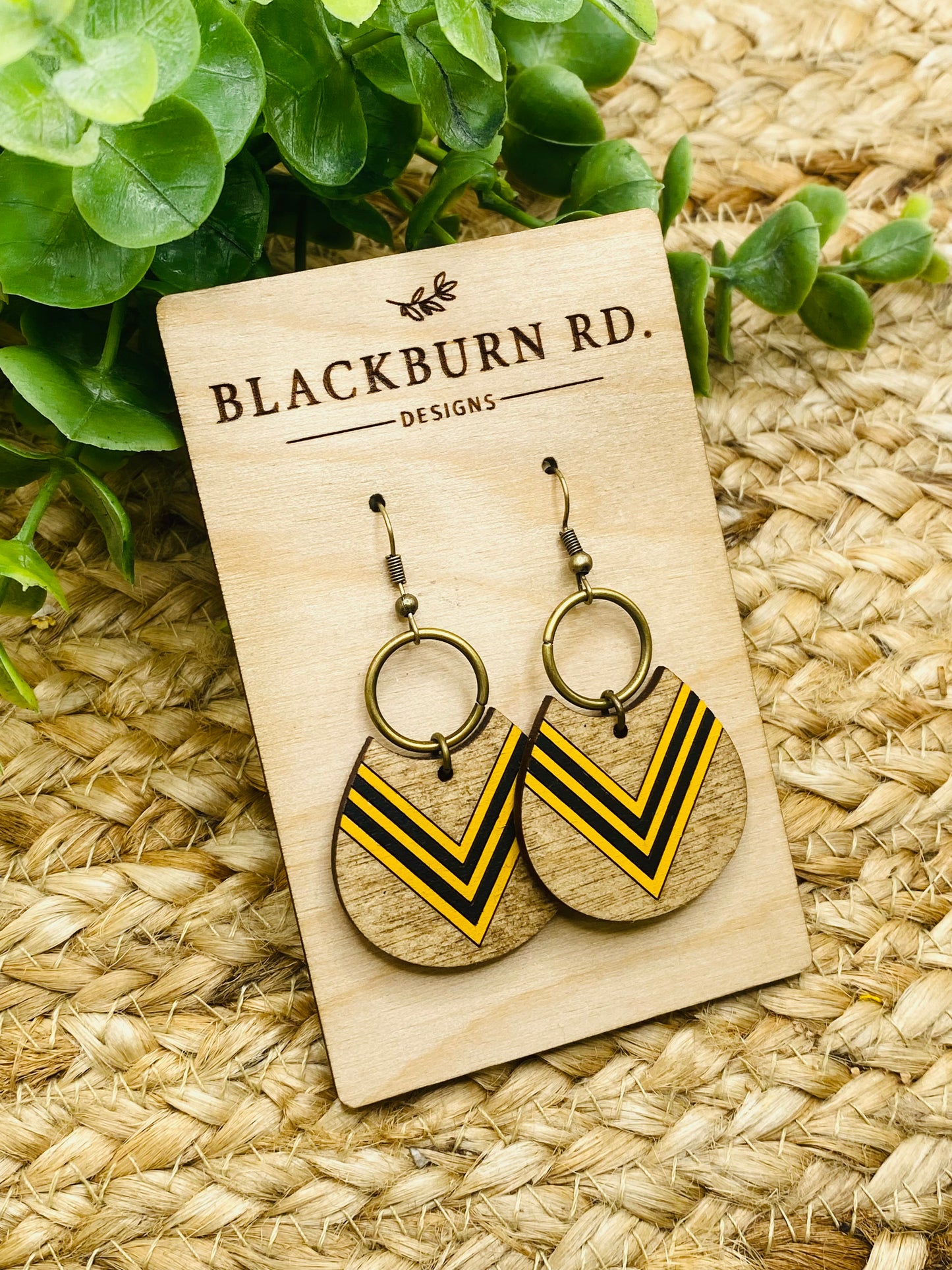 Taylor Pointed Stripe Cut Teardrop Dangles