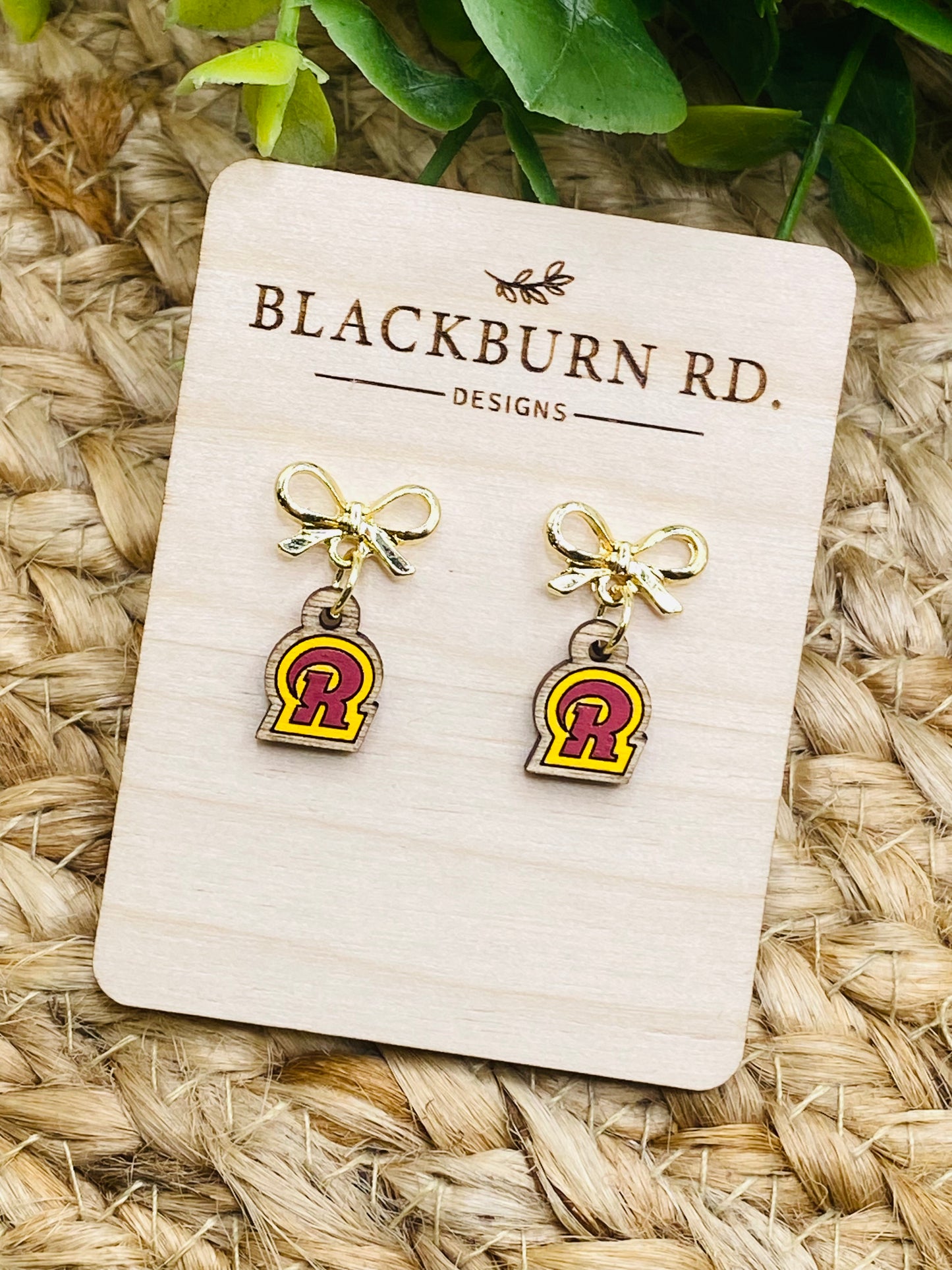 Petite Gold Bow Ross R Dangles
