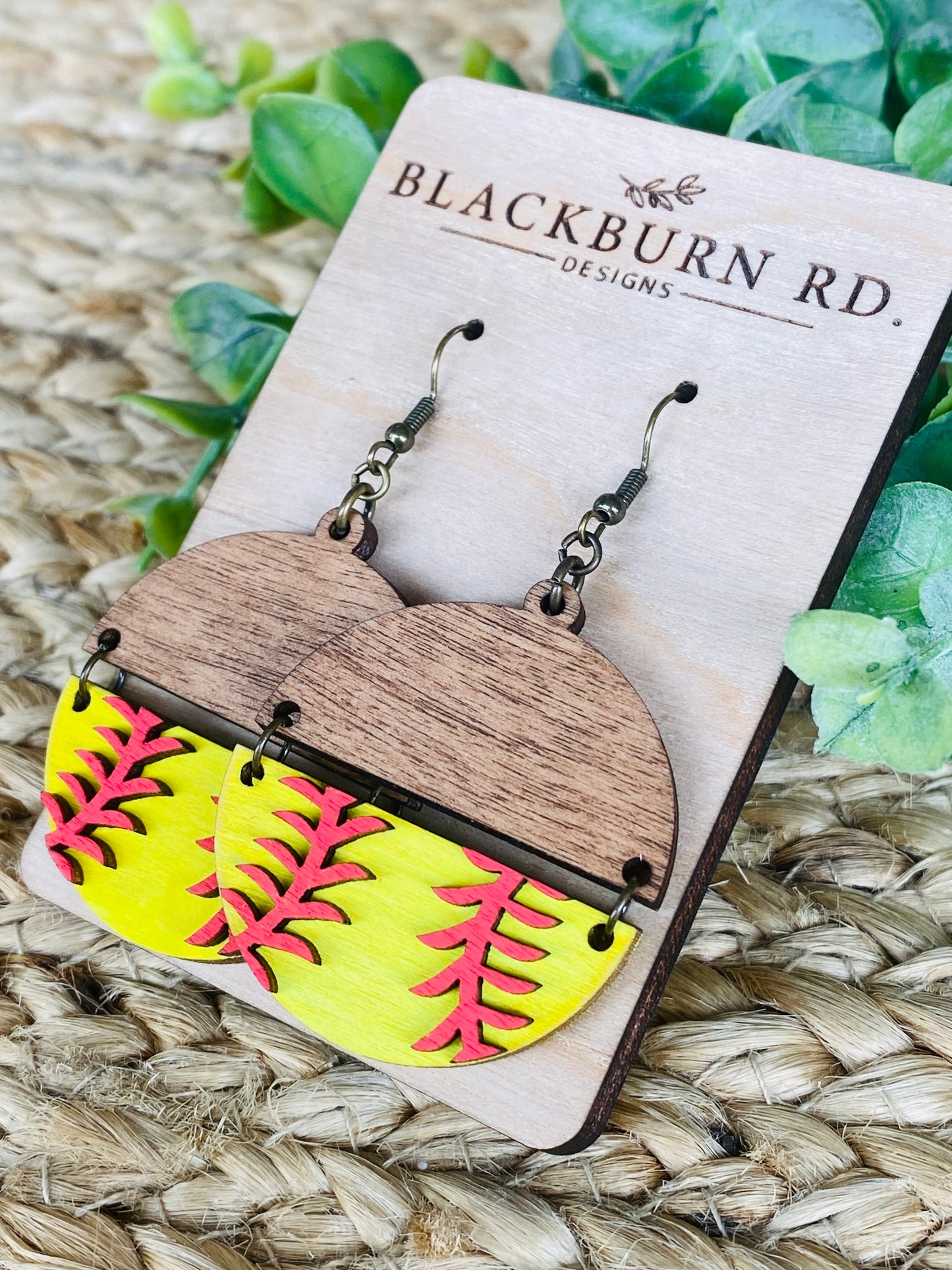 Dimensional Split Round Sport Dangle Earrings