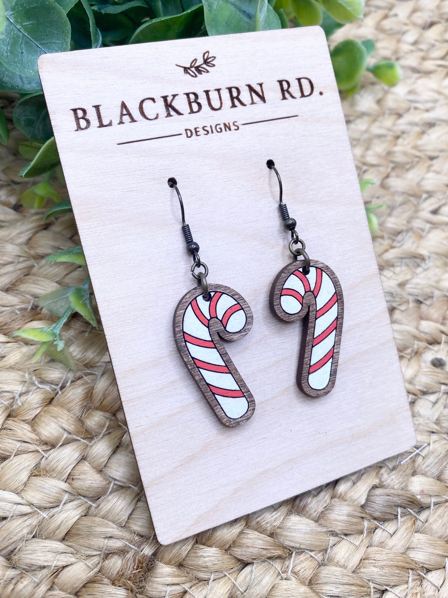 Candy Cane Dangle Earrings