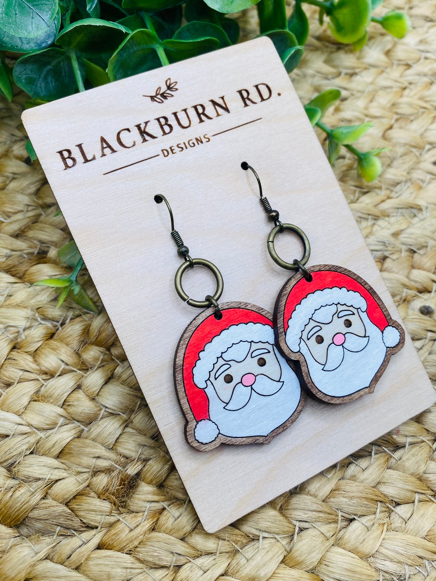 Vintage Santa Dangle Earrings