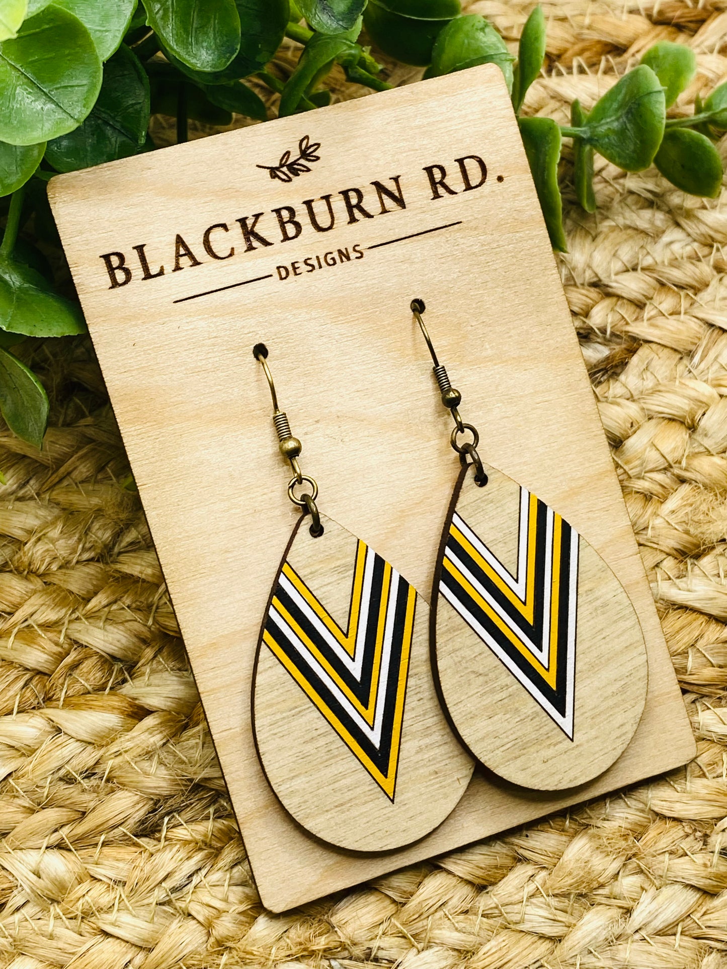 Taylor Pointed Stripe Teardrop Dangles