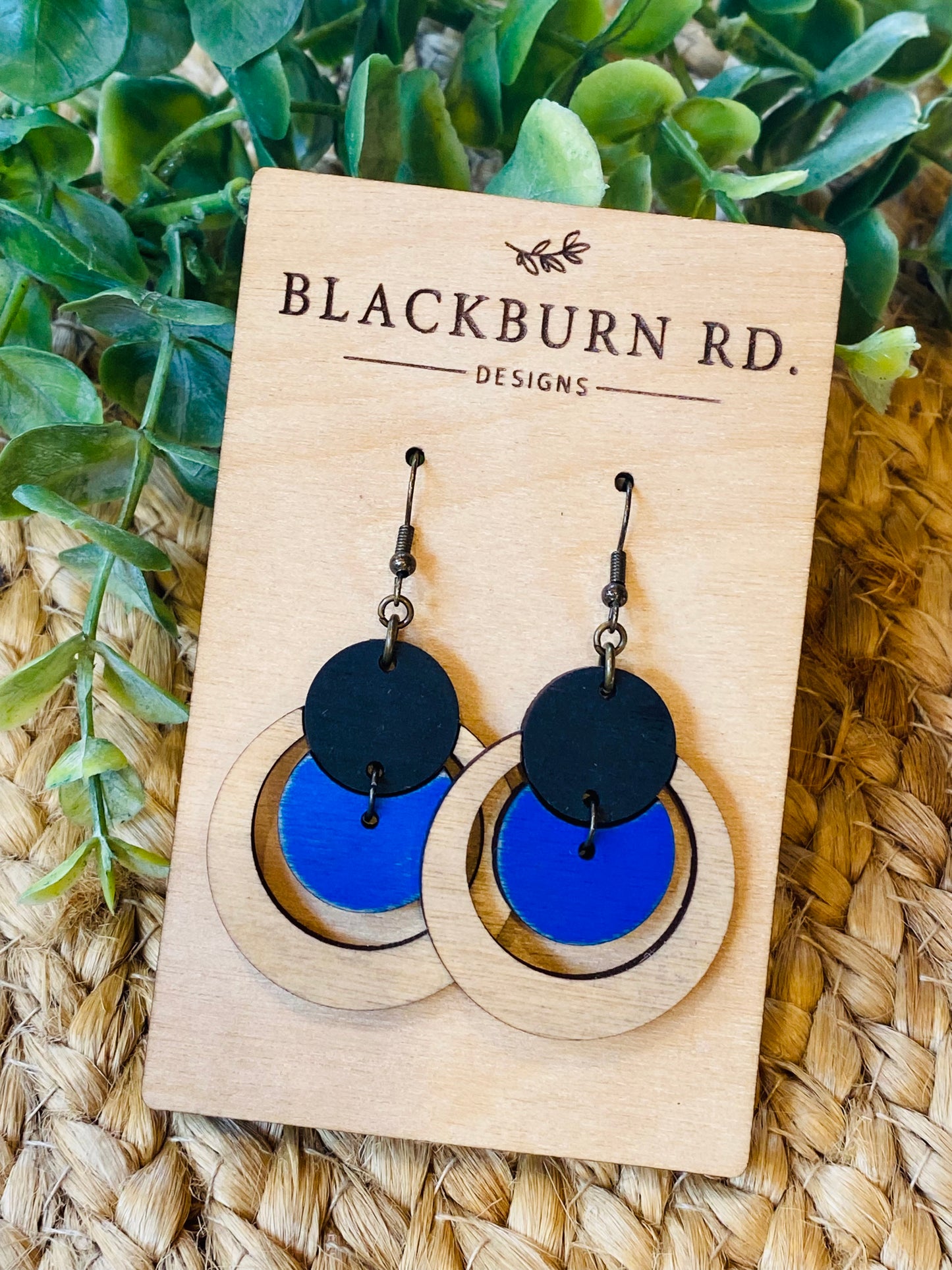 Blue Open Round Dangles
