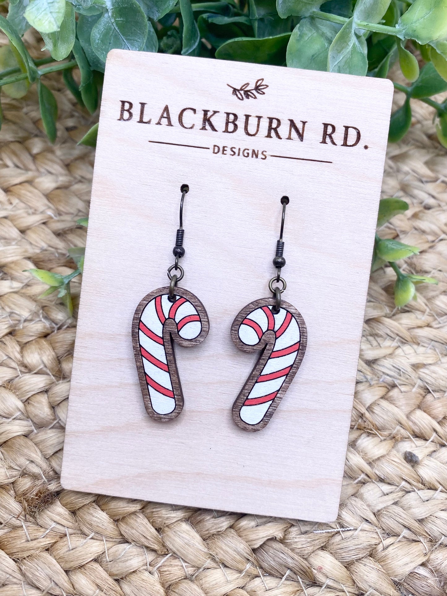Candy Cane Dangle Earrings