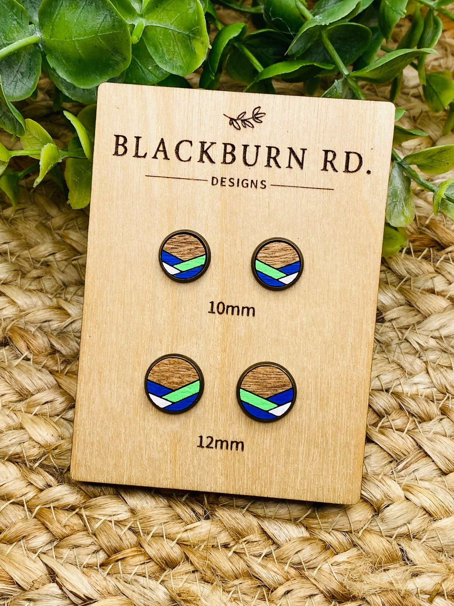 Chevron 5/3 Colored Stud Earrings