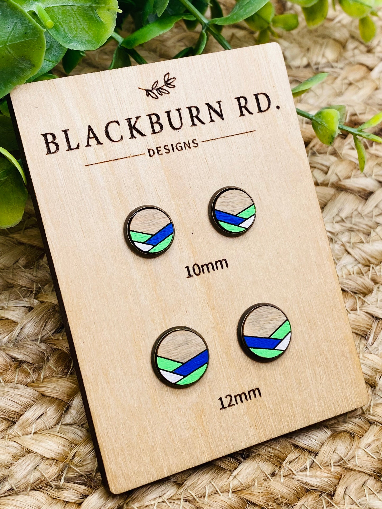 Chevron 5/3 Colored Stud Earrings