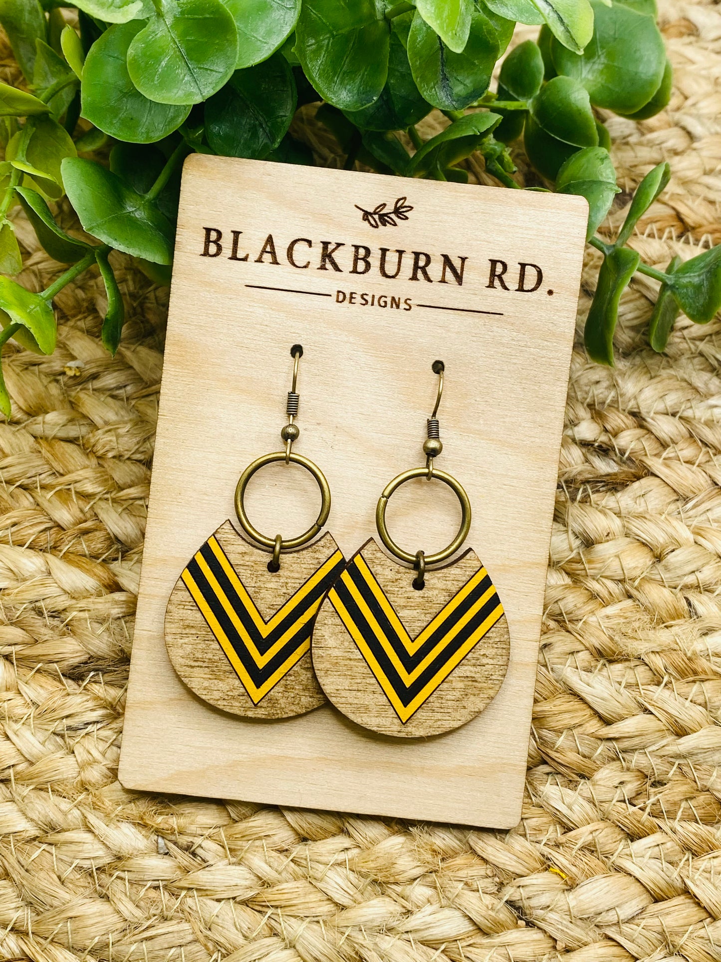 Taylor Pointed Stripe Cut Teardrop Dangles