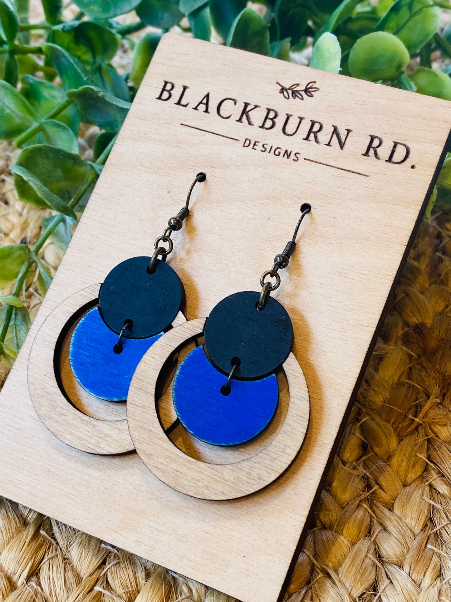 Blue Open Round Dangles