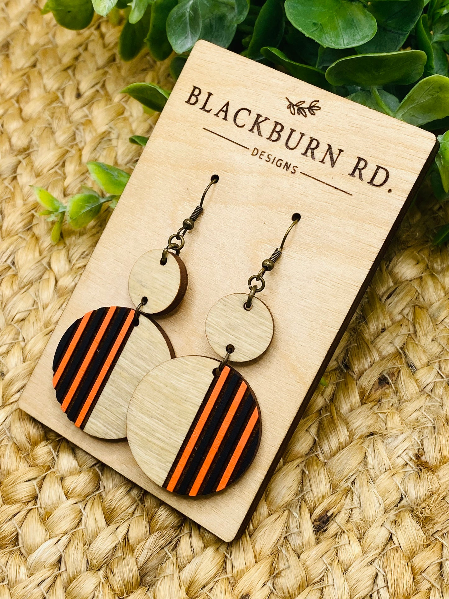 Double Round Bengals Striped Dangle