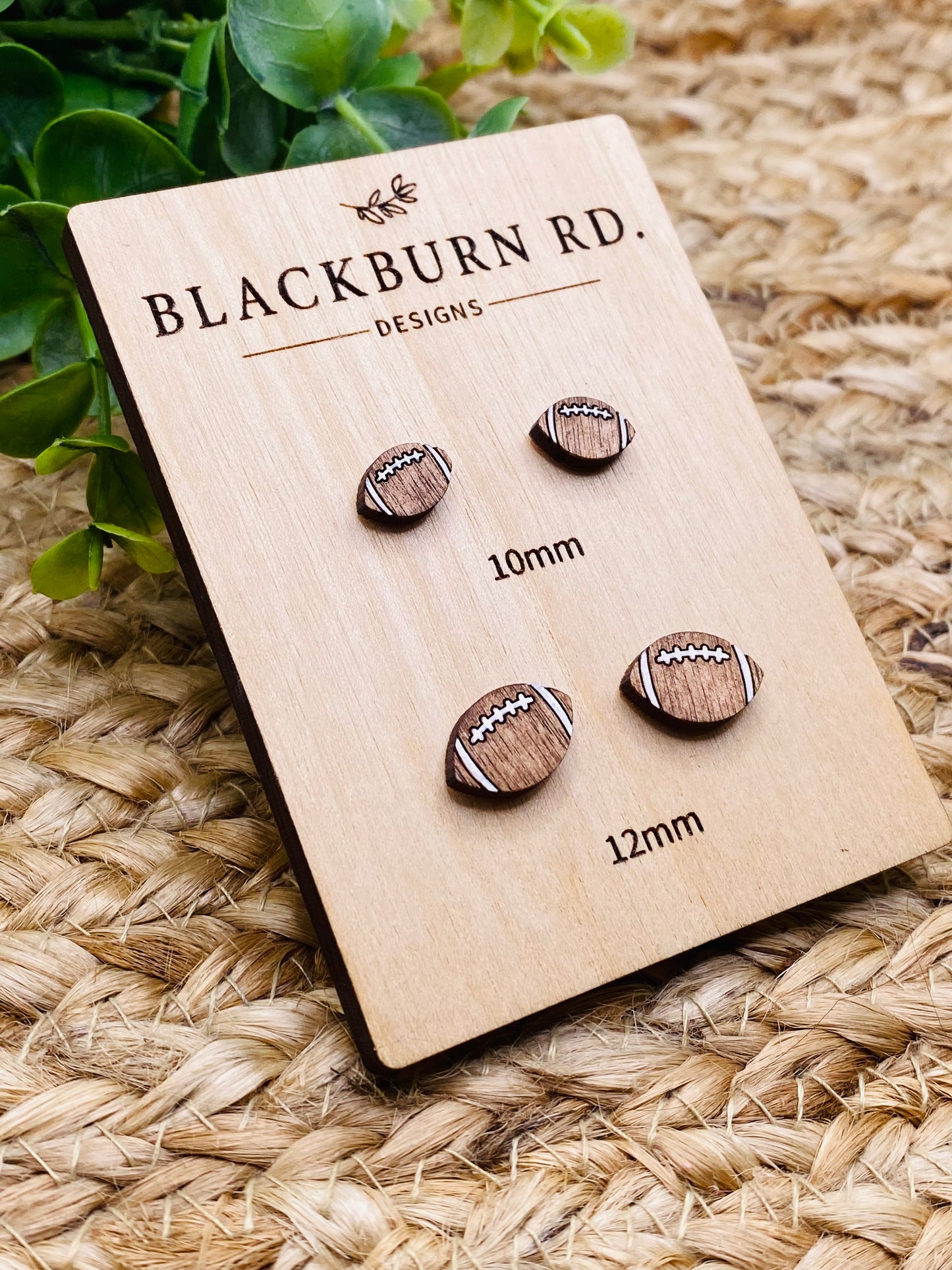 Arched Lace Football Stud Earrings