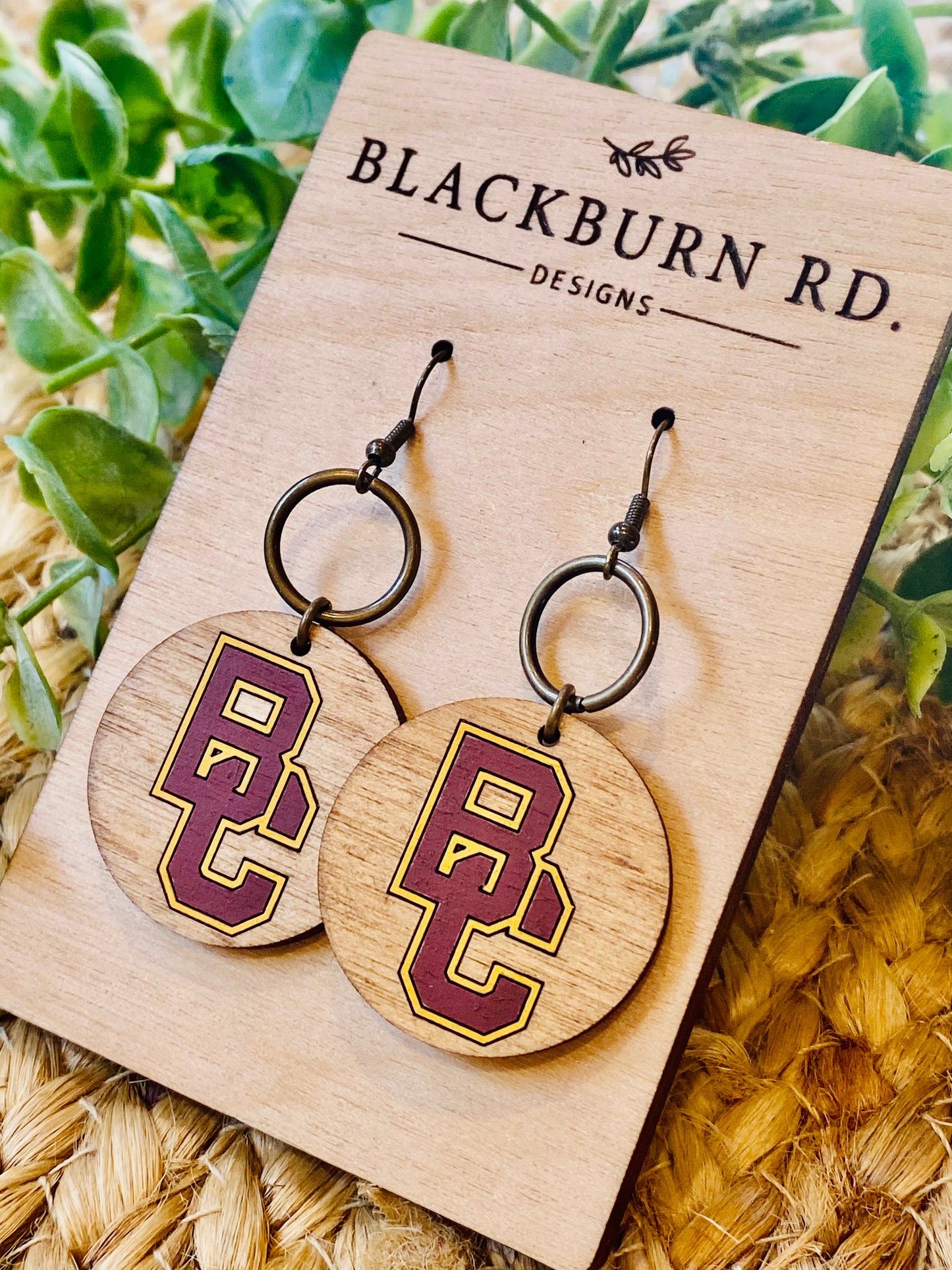 BC Logo Stained Round Dangle