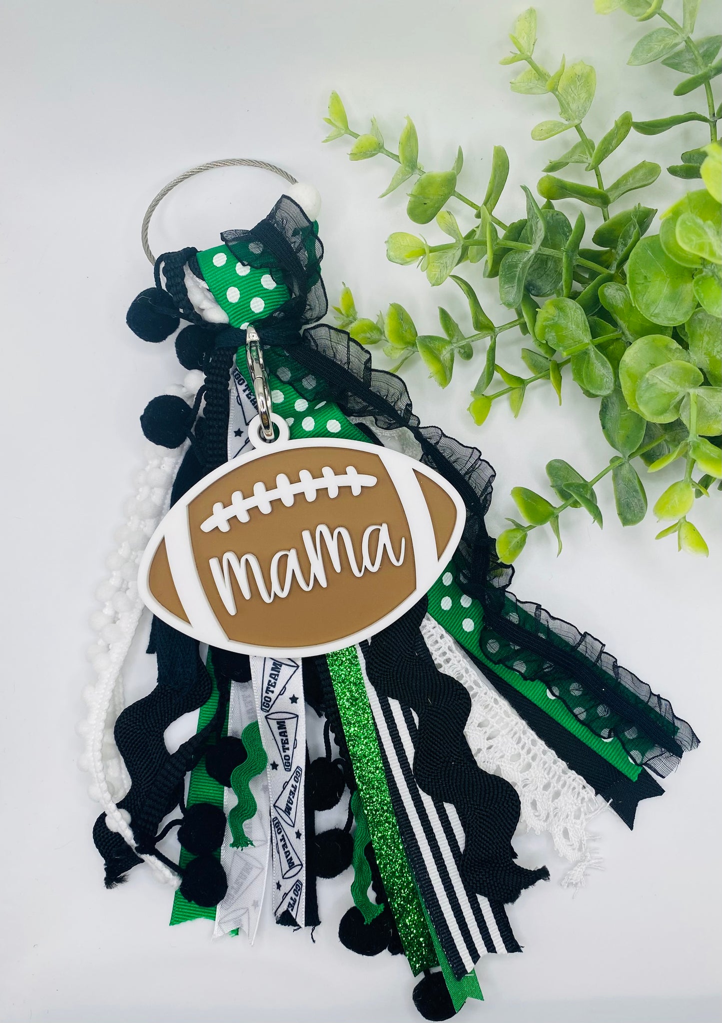 Harrison Football Mom/Mama Bag Tag with Ribbon