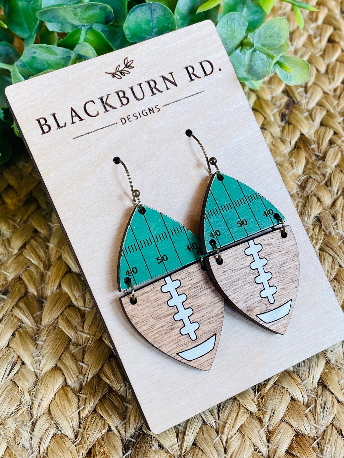 Football Field Split Dangle Earrings