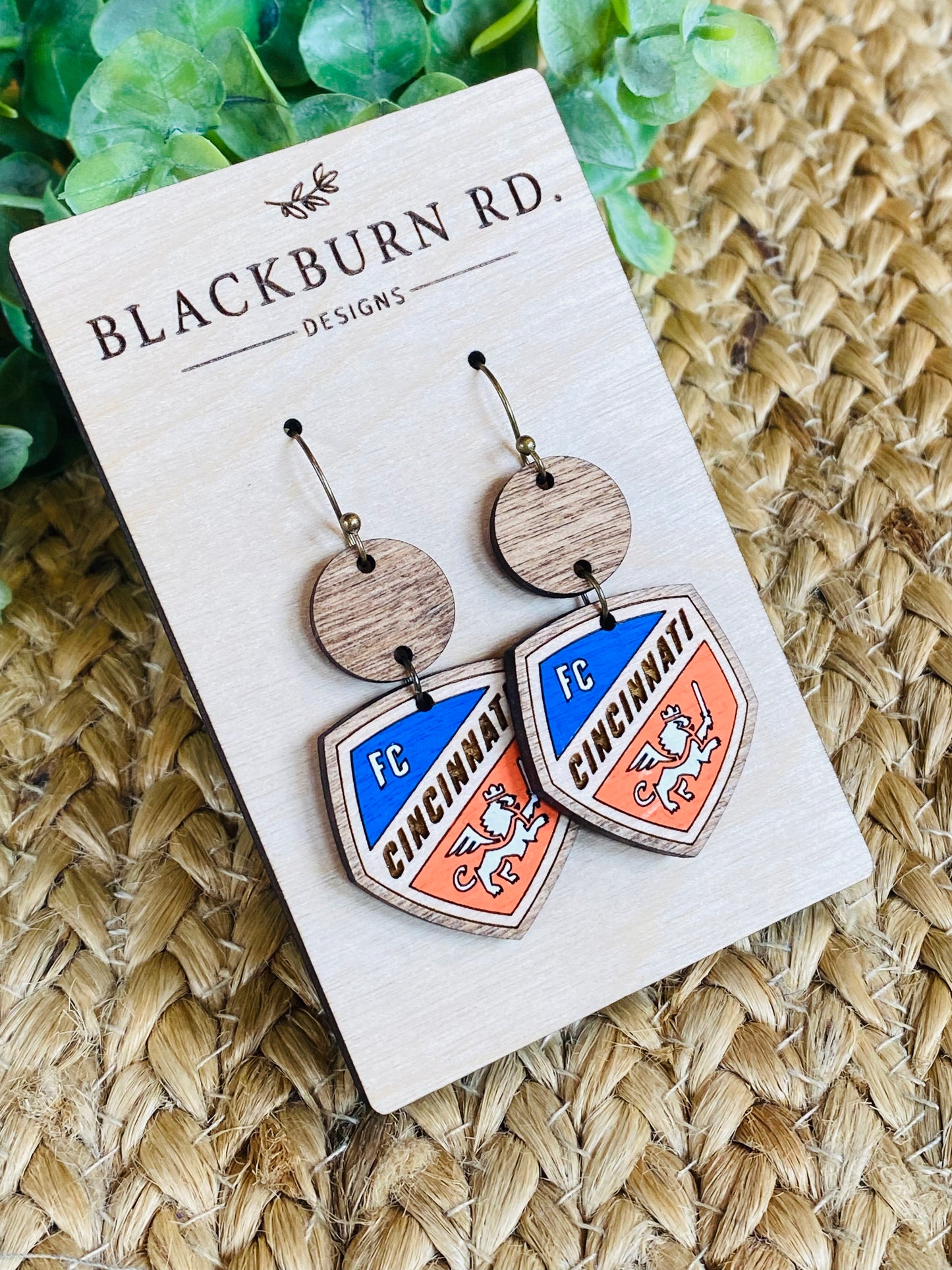 FC Cincinnati Plaque Earrings