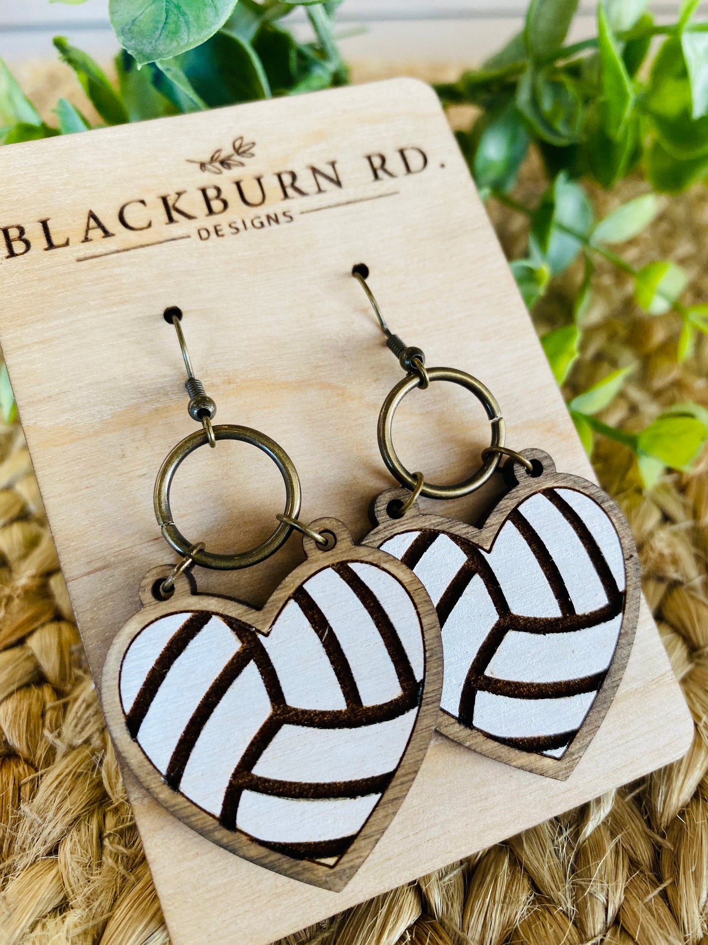 Volleyball Heart Shaped Earrings