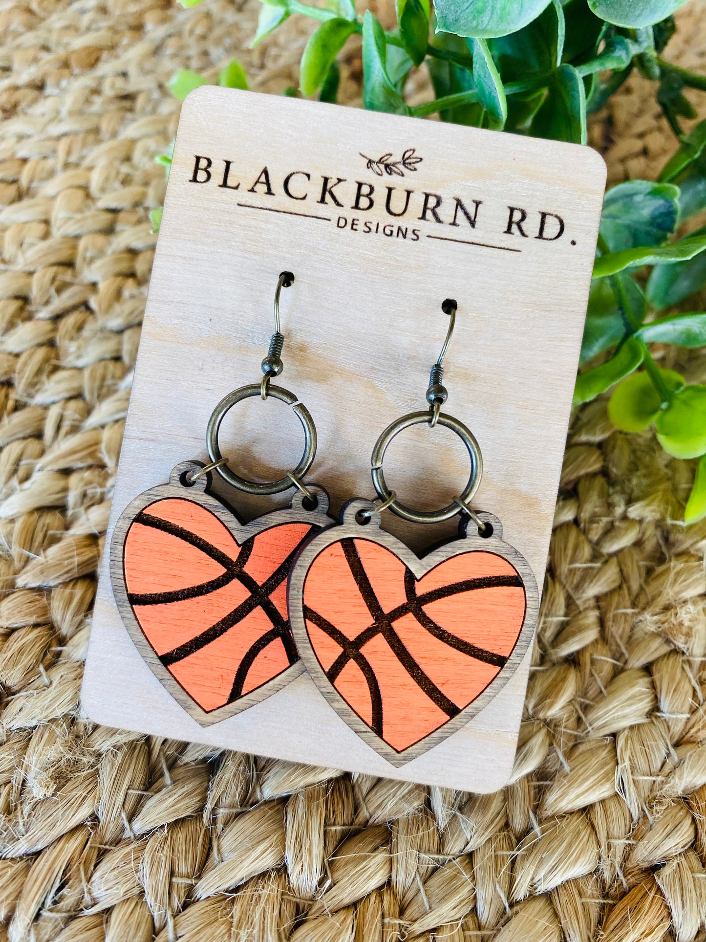 Basketball Heart Shaped Earrings