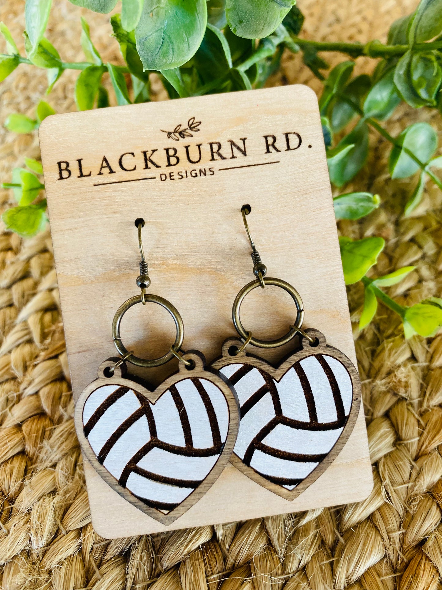 Volleyball Heart Shaped Earrings