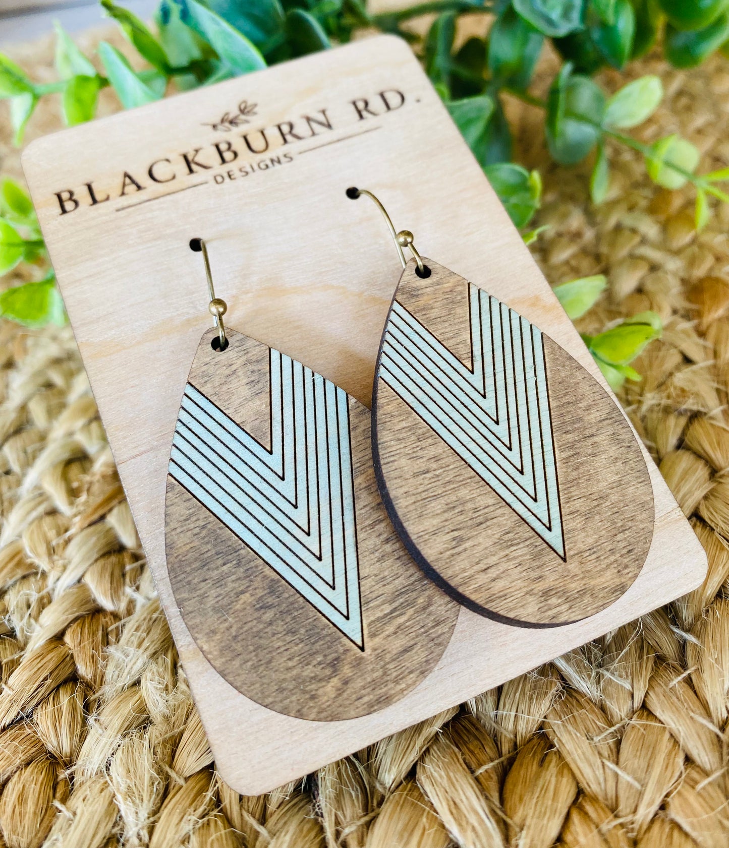Pointed Stripe Boho Teardrop Earrings