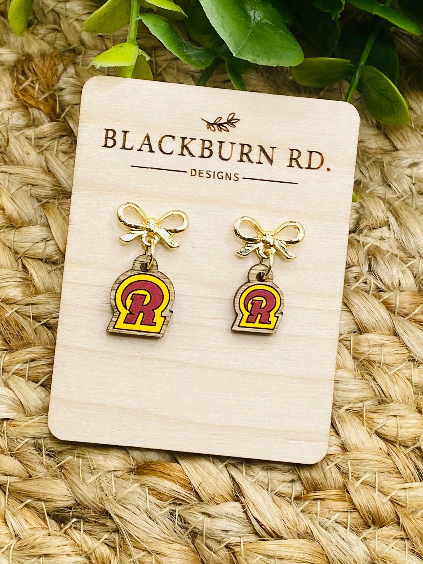 Petite Gold Bow Ross R Dangles