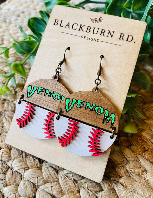 Venom Dimensional Split Baseball Round Dangles