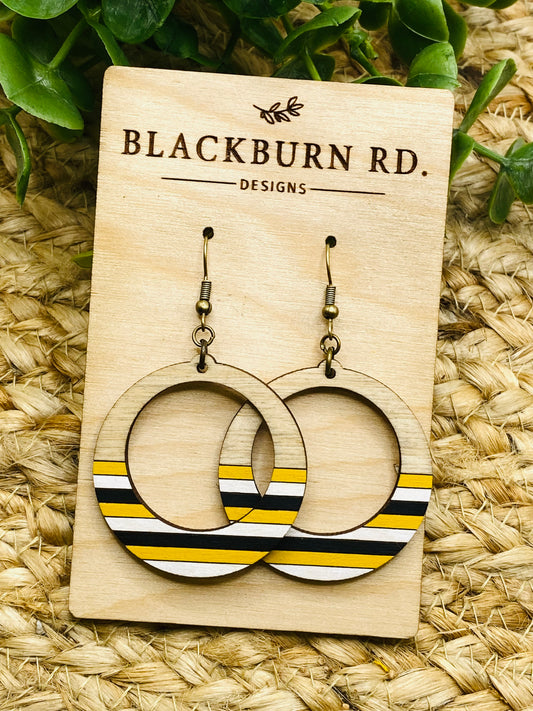 Striped Taylor Hoop Dangles
