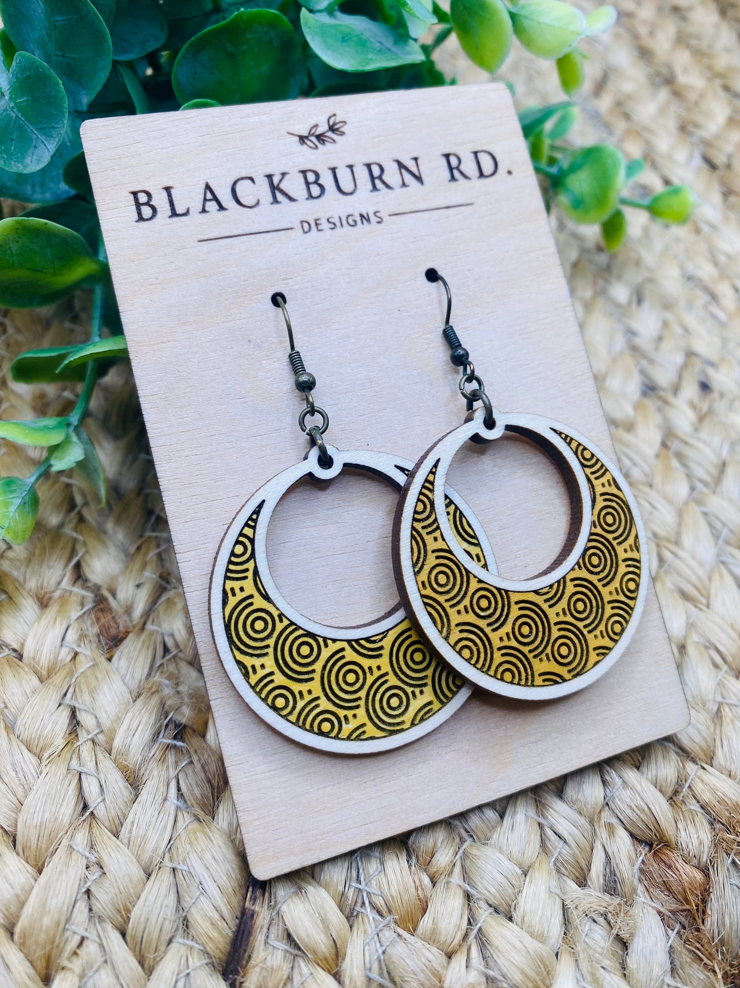 Geometric Circle Pattern Hoop Dangles