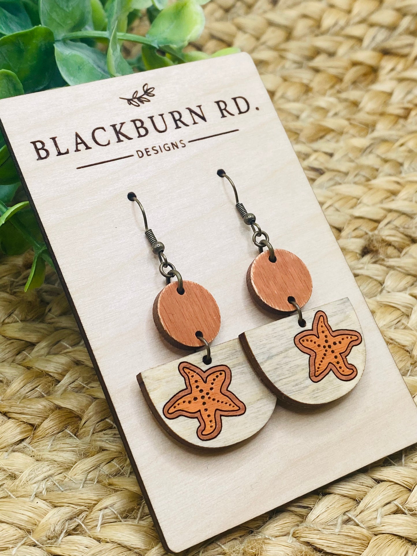 Boho Half Rounded Starfish Dangles