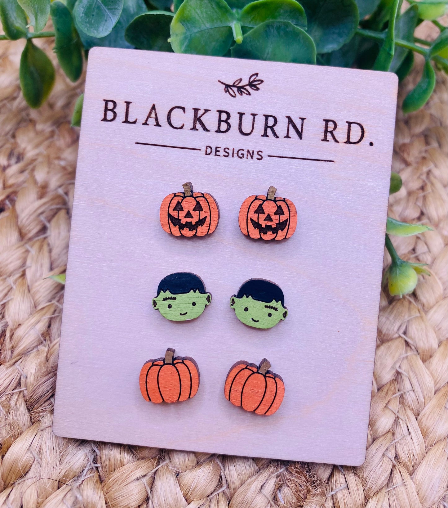 Pumpkins and Frankie Stud Earrings 3 Pack