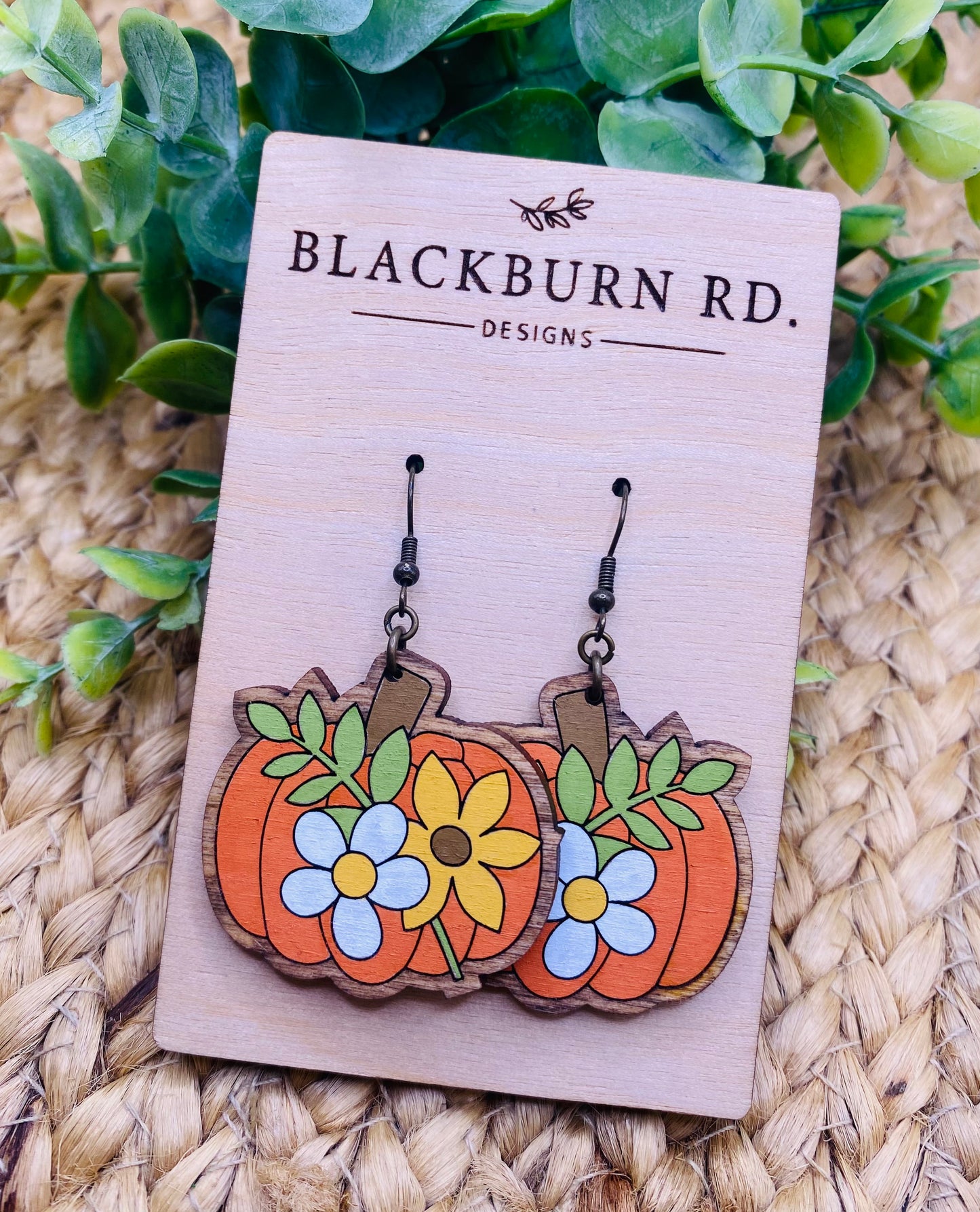 Floral Pumpkin Dangles