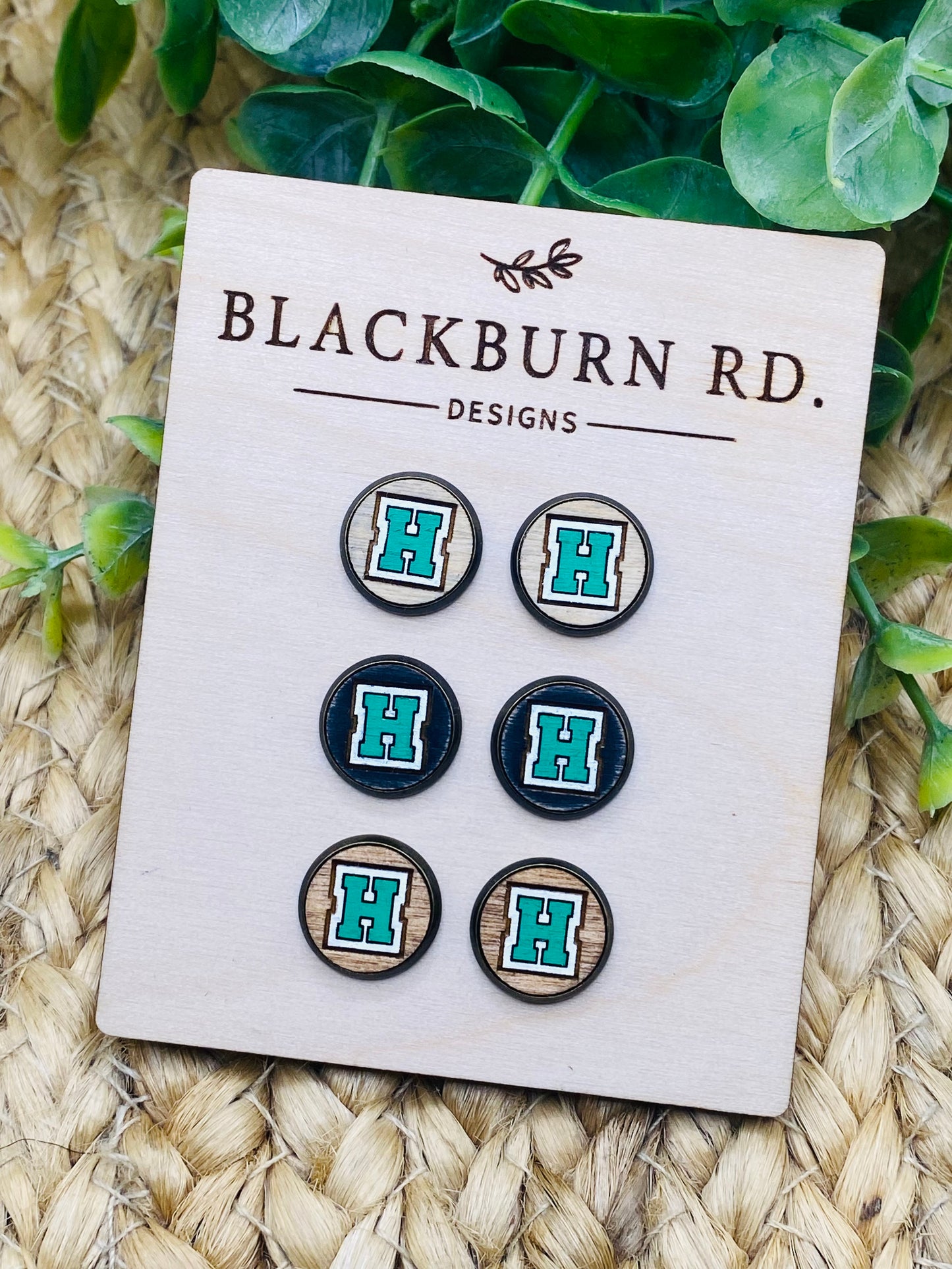 Harrison H Cabochon Studs