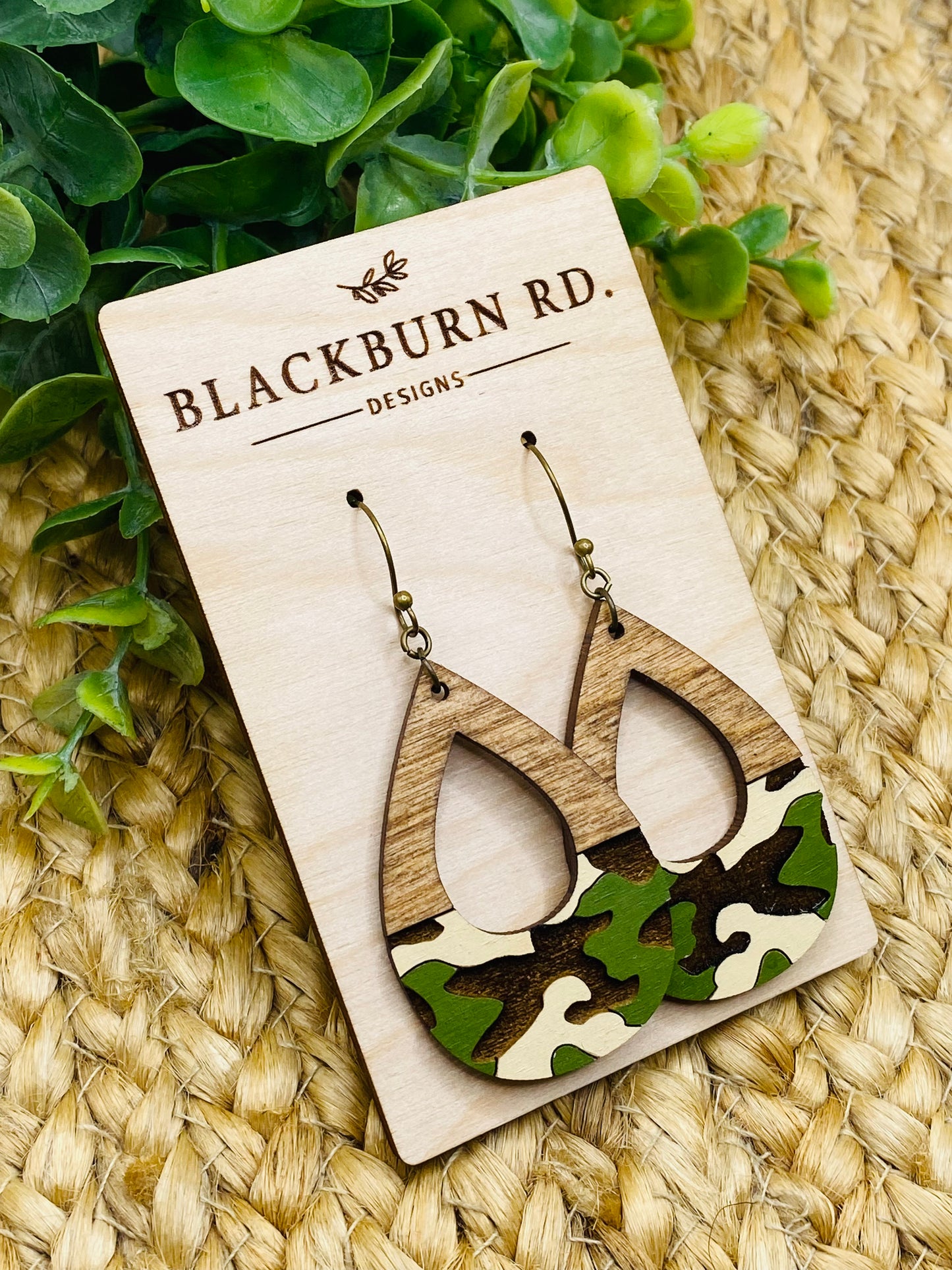 Open Teardrop Camouflage Dangles