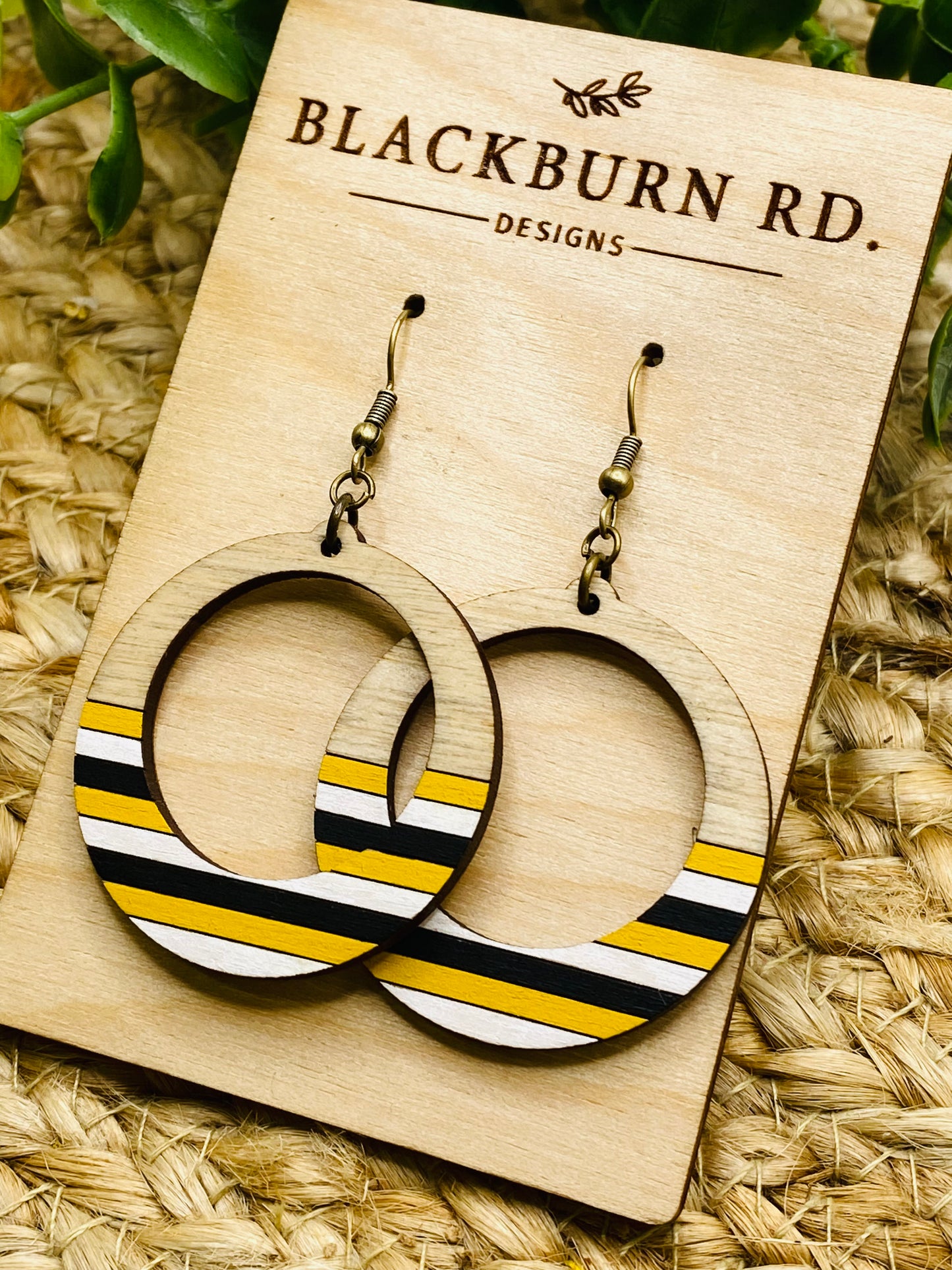Striped Taylor Hoop Dangles