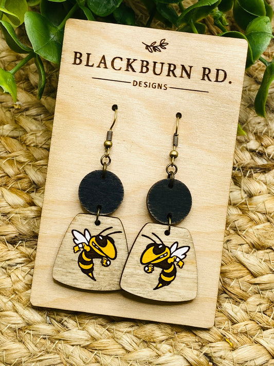 Yellowjacket Logo Oblong Dangles