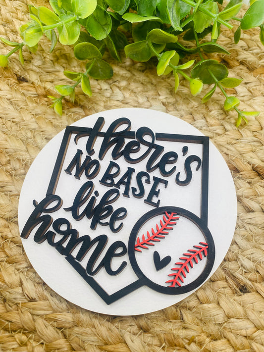 Theres No Base Like Home Baseball Insert