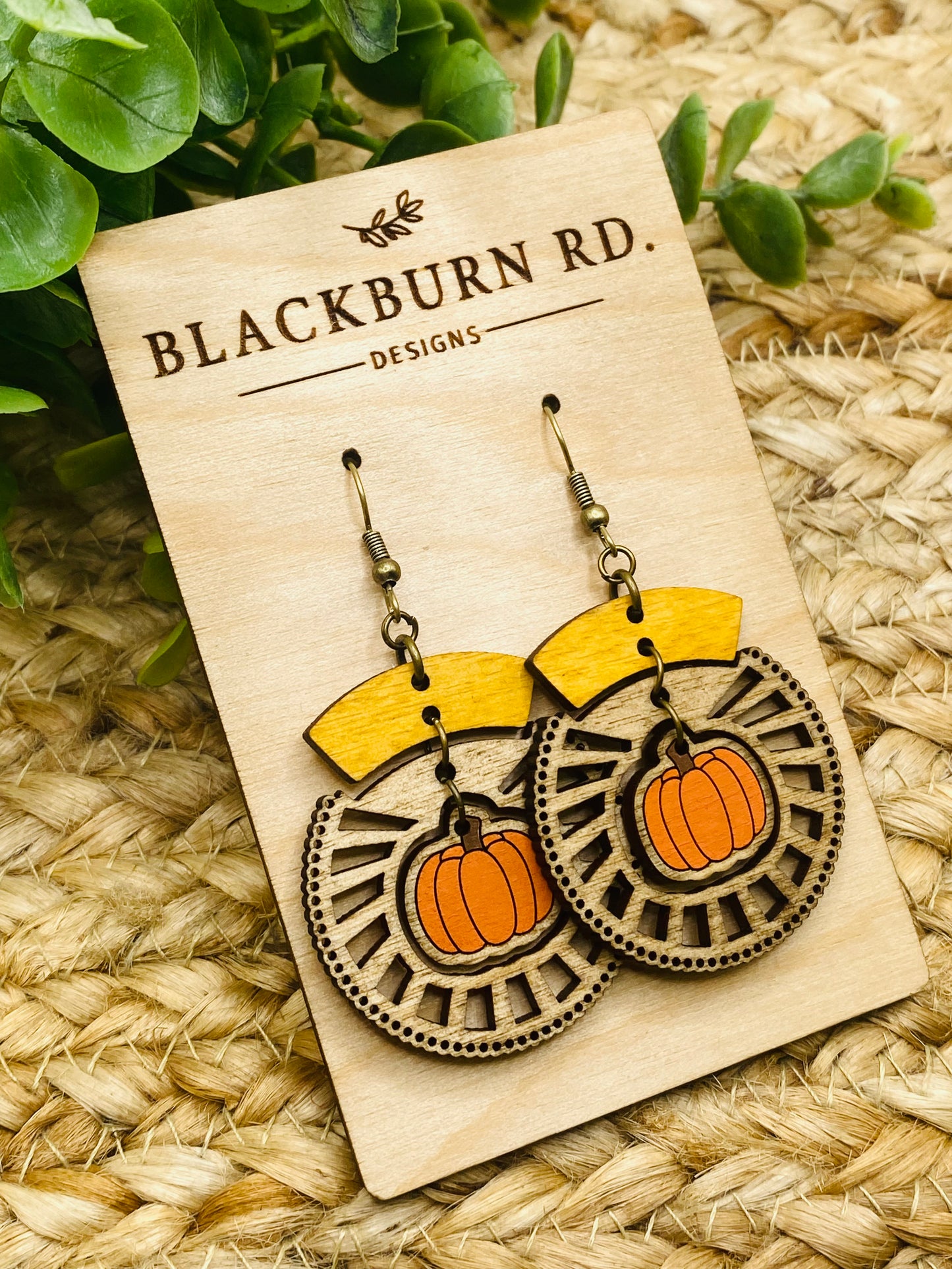 Boho Intricate Pumpkin Sundial Dangles