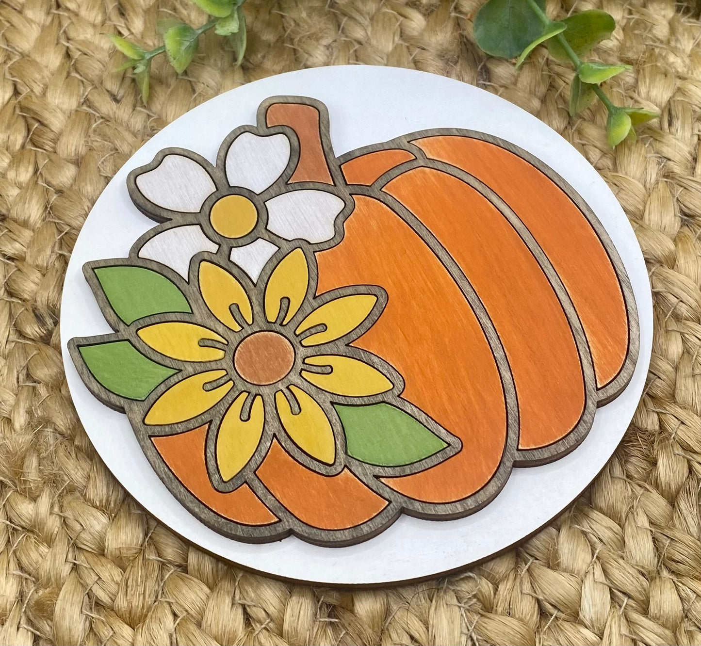 Fall Floral Pumpkin Insert