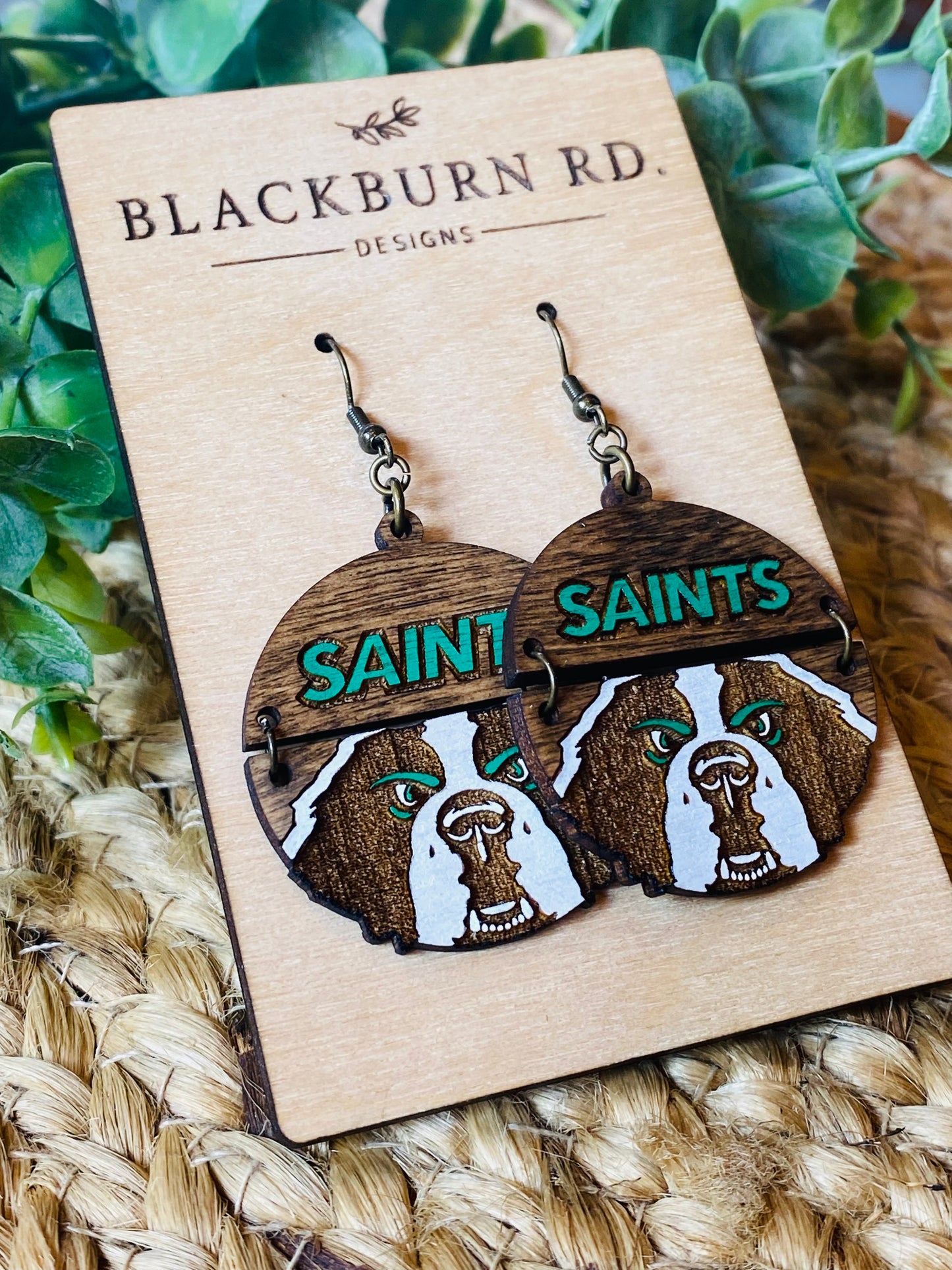 Seton Saints Split Round Dangle Earrings