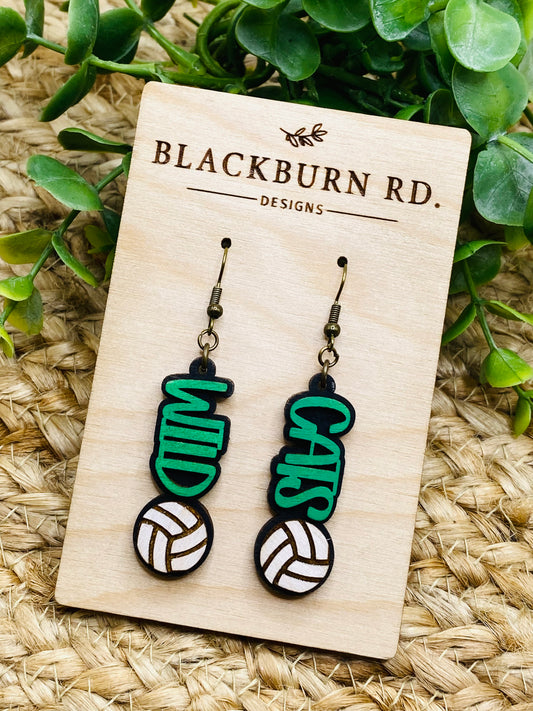 Petite Wild Cats Volleyball Dangles